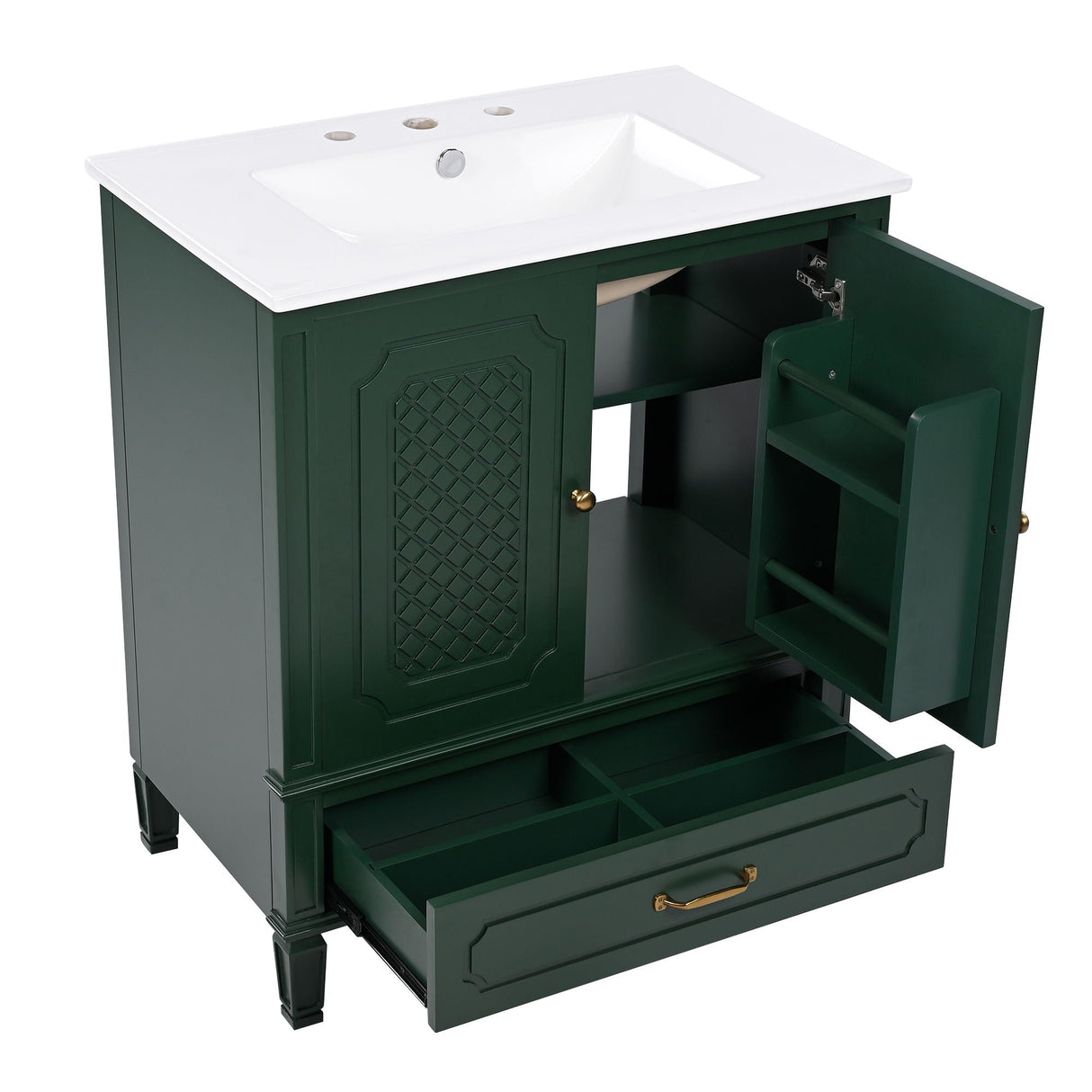 Bathroom Vanity With Sink, Soft Closing Door, Multi Functional Storage