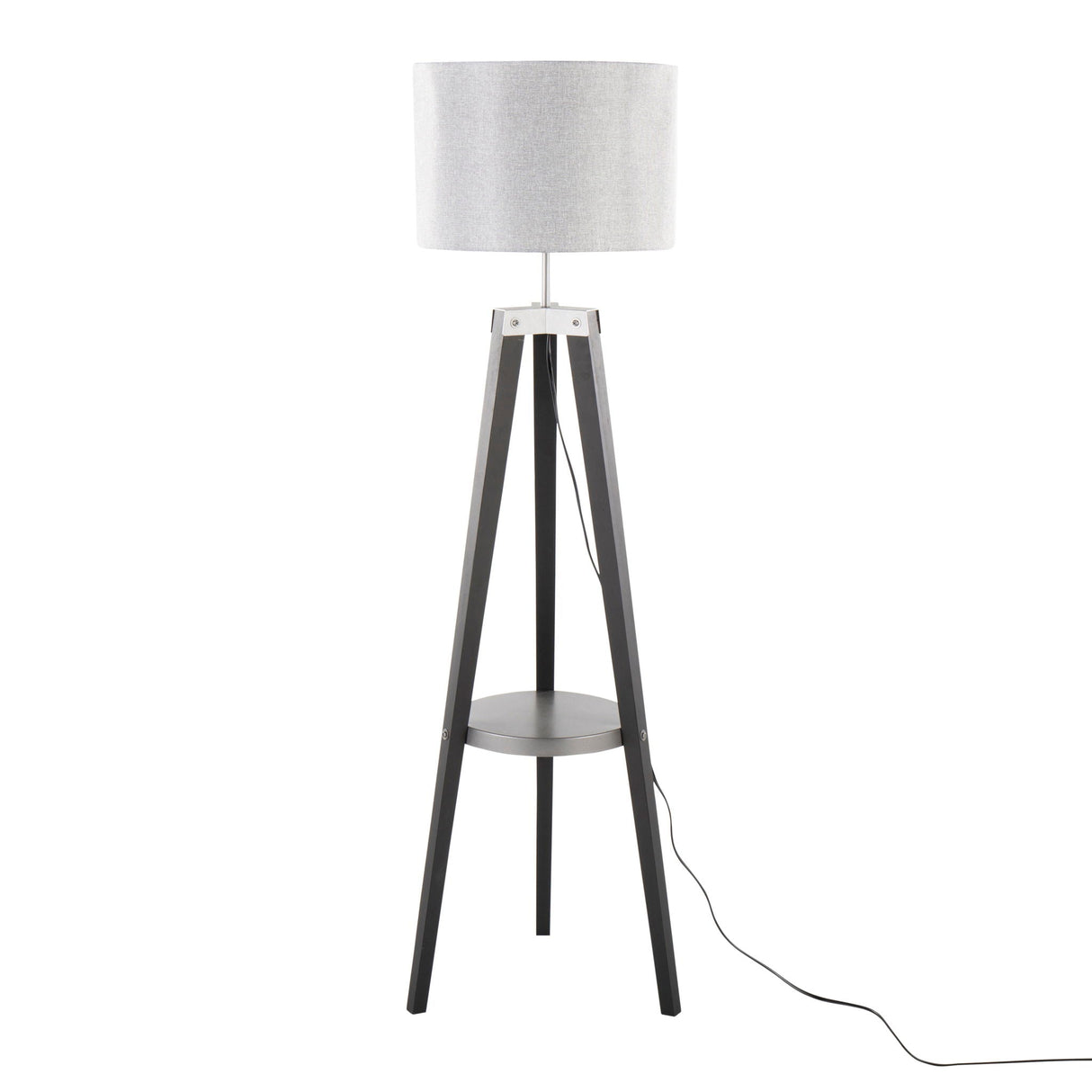 Compass - Mid Century Modern Floor Lamp With Shelf