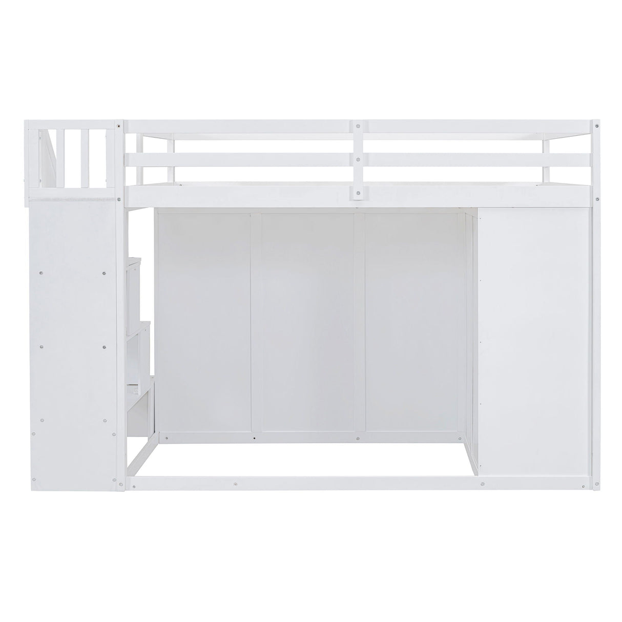 Loft Bed With Built In Wardrobes, Cabinets And Drawers