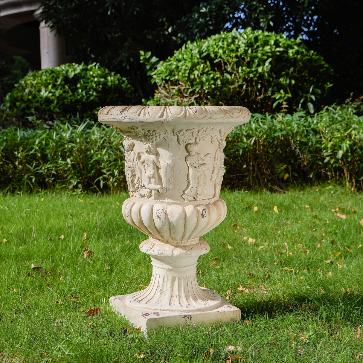 MGO Garden Urn in Antique White, 27'' H
