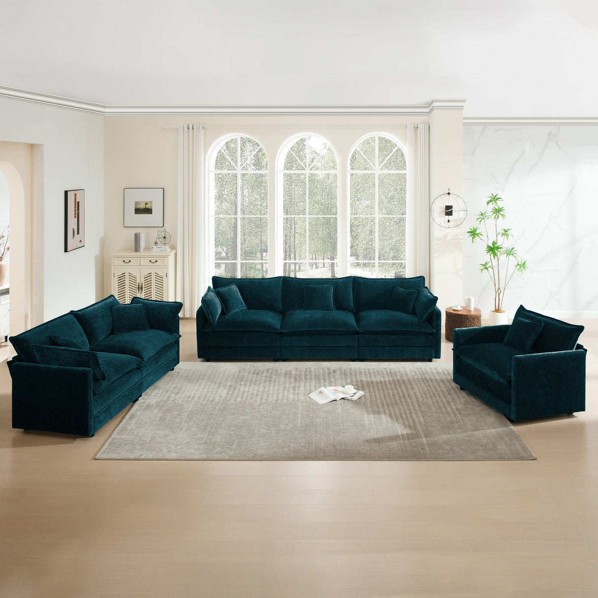 Modern 3 Piece Sofa Couch Set