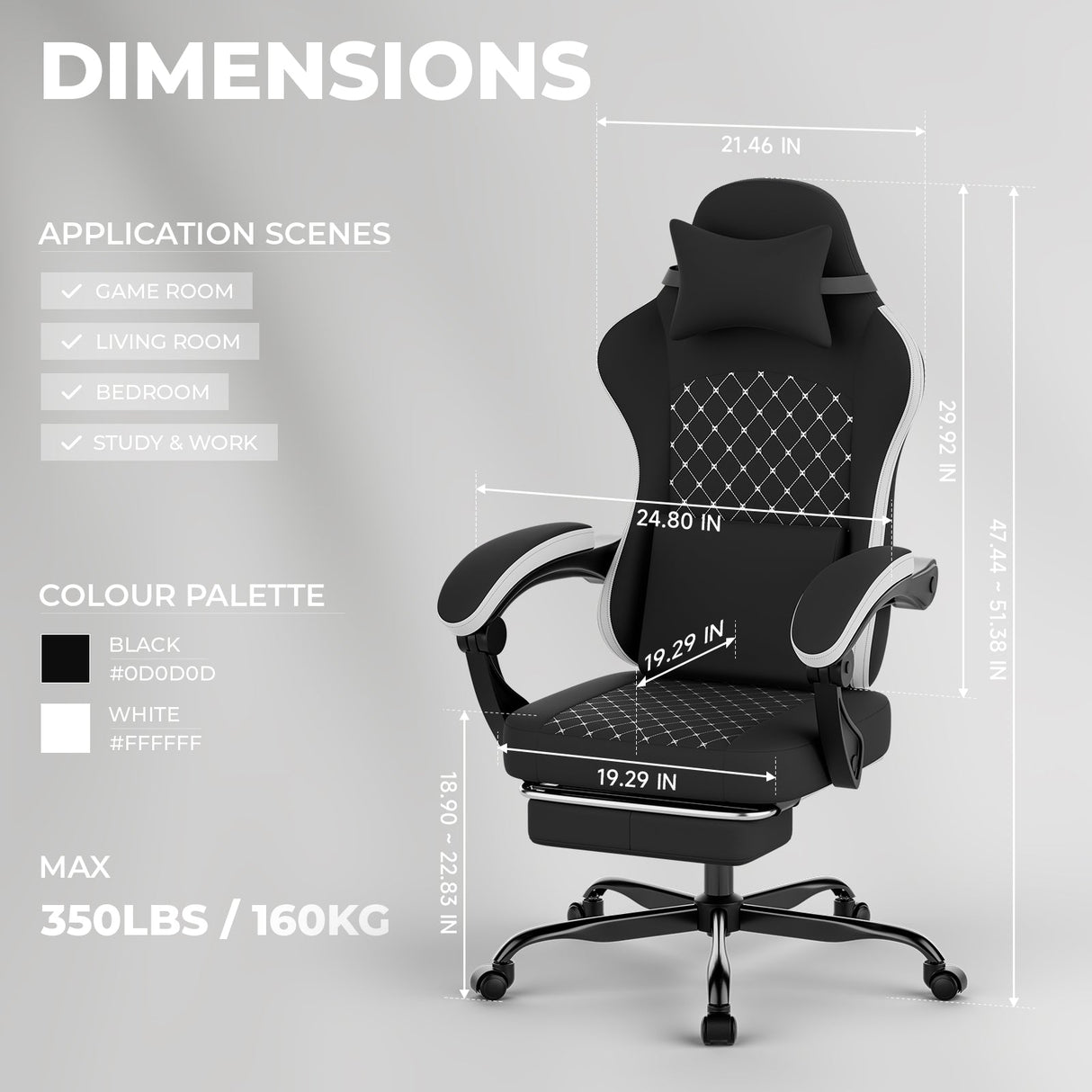 Gaming Chair with Massage and Ergonomic Design