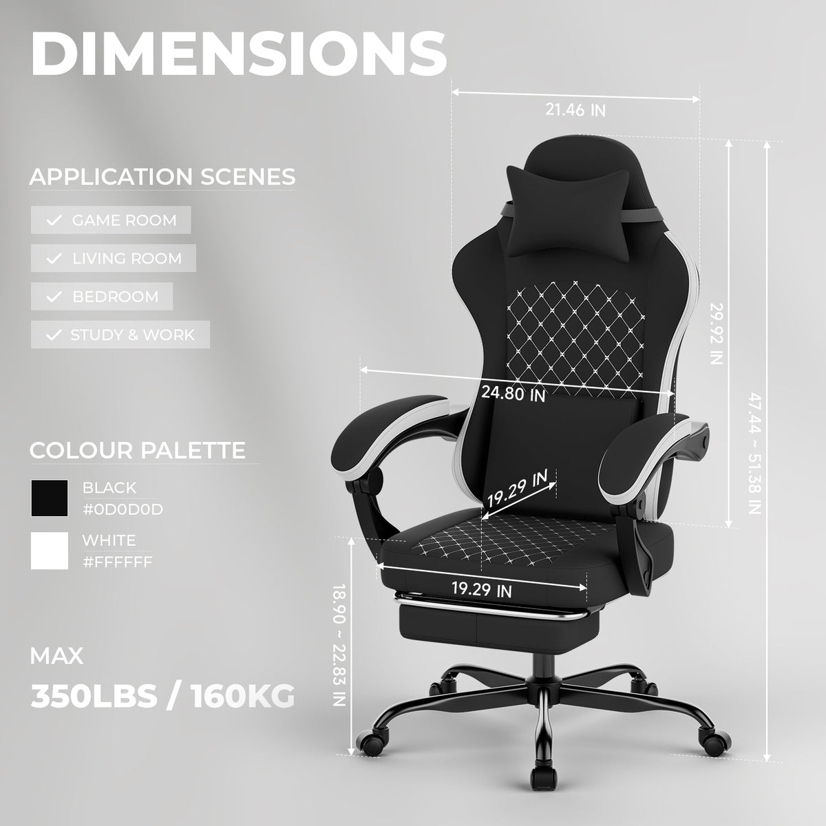 Gaming Chair with Massage and Ergonomic Design