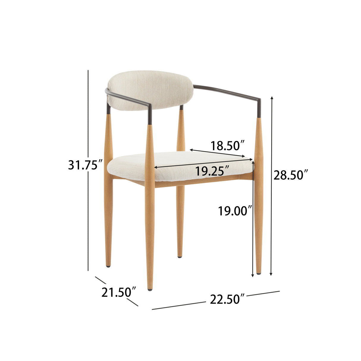 Fielding Mid-Century Modern Dining Chair, Set of 2