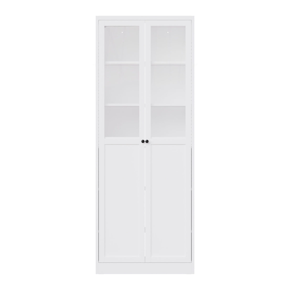 Tall Metal Kitchen Pantry Cabinet With Adjustable Shelves And Silent Magnetic Doors - White