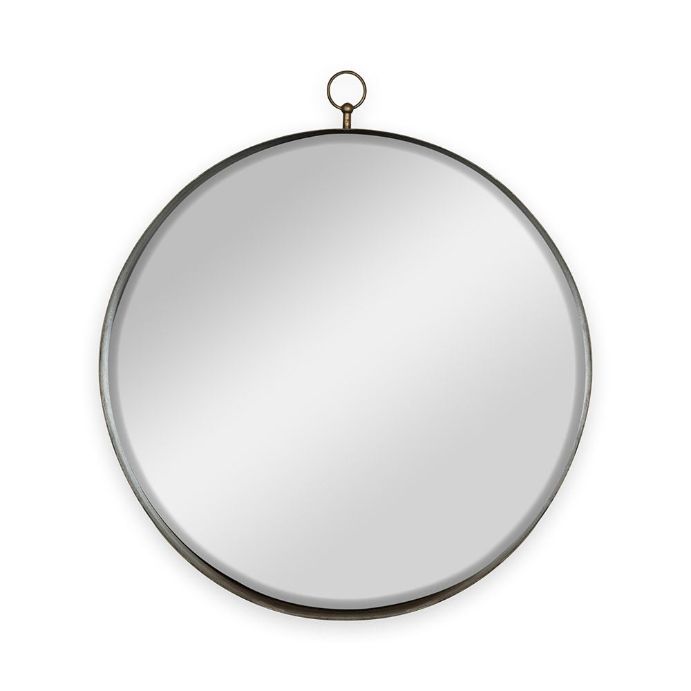 Round Mirror, Circle Mirror With Iron Frame For Living Room Bedroom Vanity Entryway, Hallway