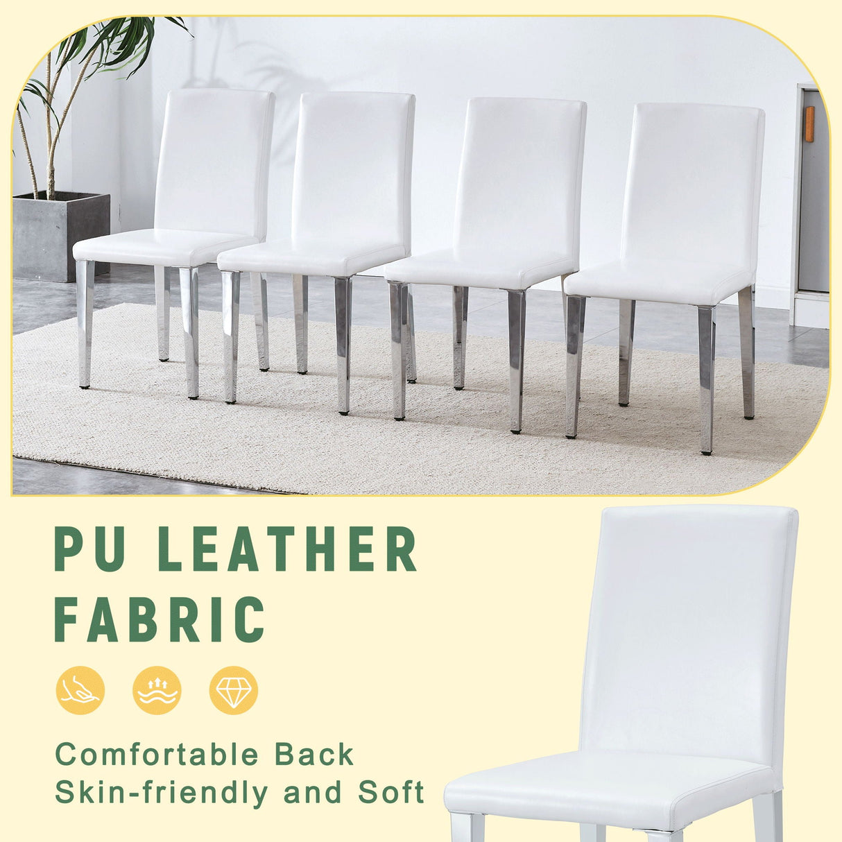 Elegant Upholstered Chairs & Metal Legs