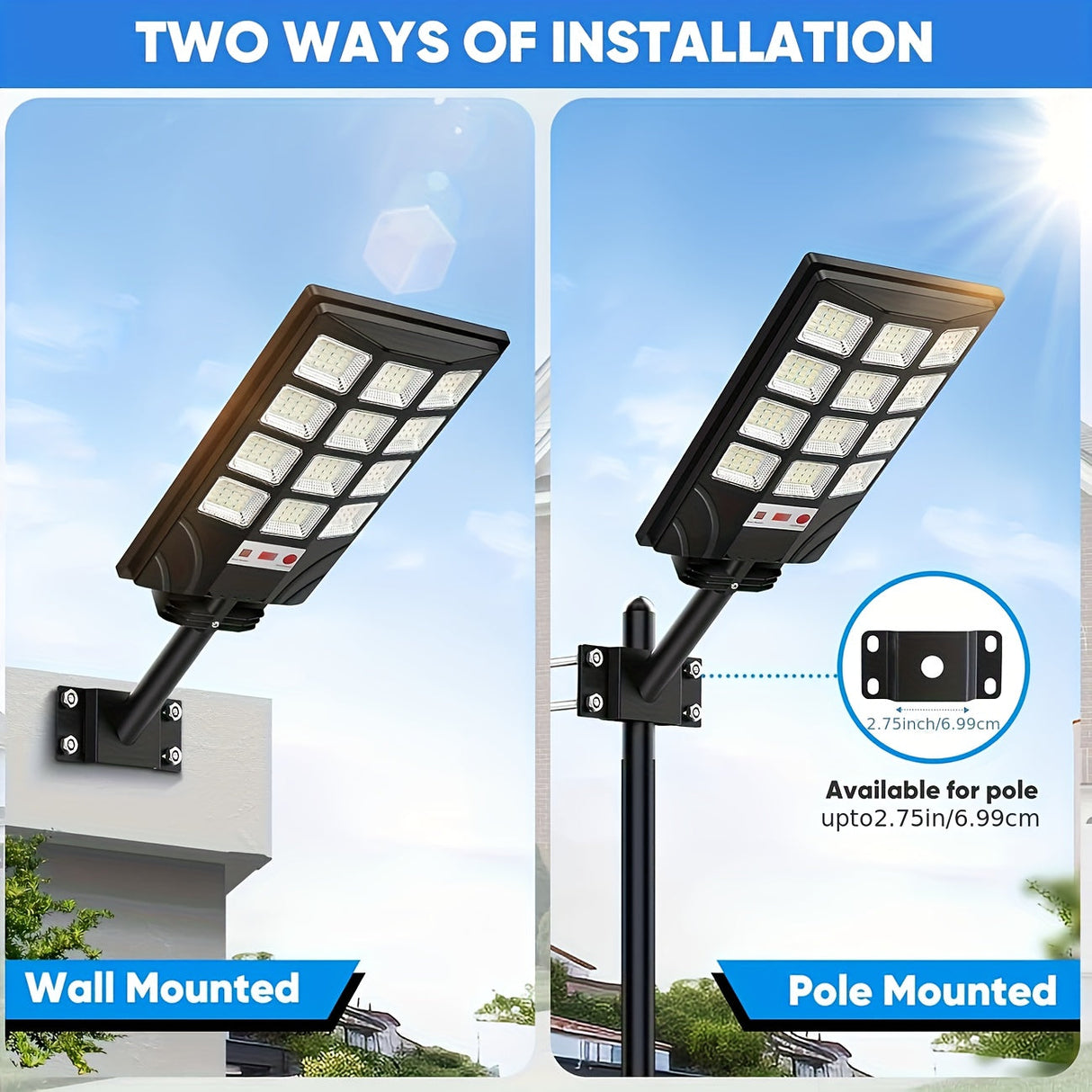 400 LED Solar Floodlights (2-Pack) Waterproof with Motion Sensor