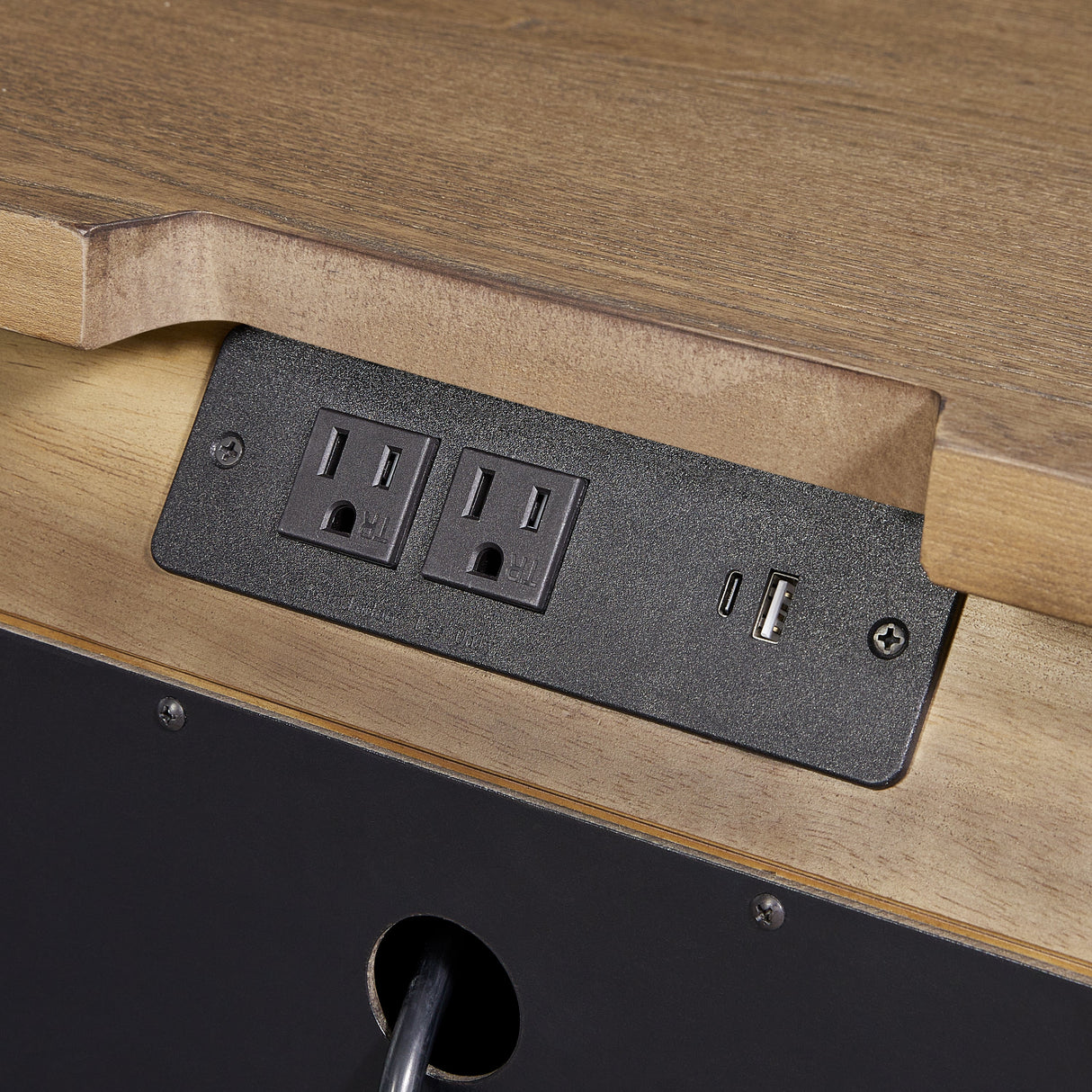 Sideboard with USB Charging Ports, 2 Drawers and 2 Doors