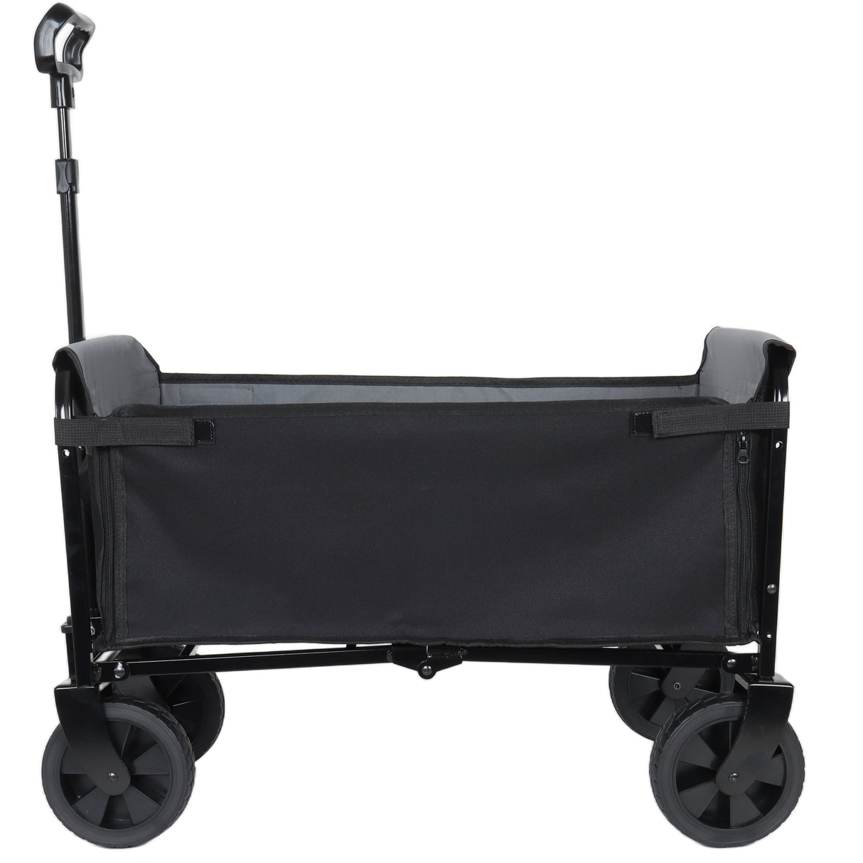 Collapsible Wagon with Wheels - 3 in 1 Lightweight Utility Camping Wagons Carts Foldable (Black)