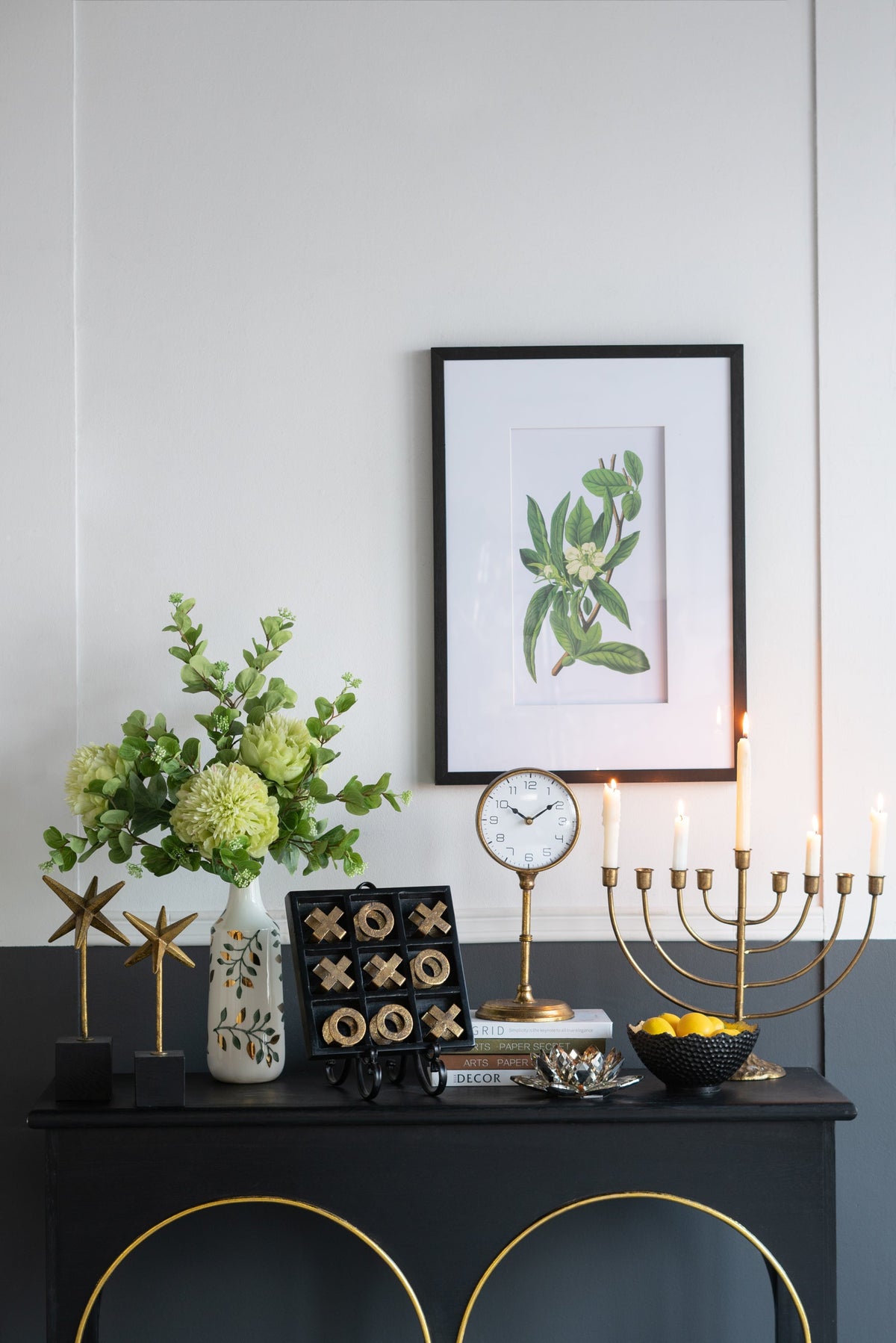 Vintage Inspired Gold Iron Table Clock with Pedestal Design - Gold