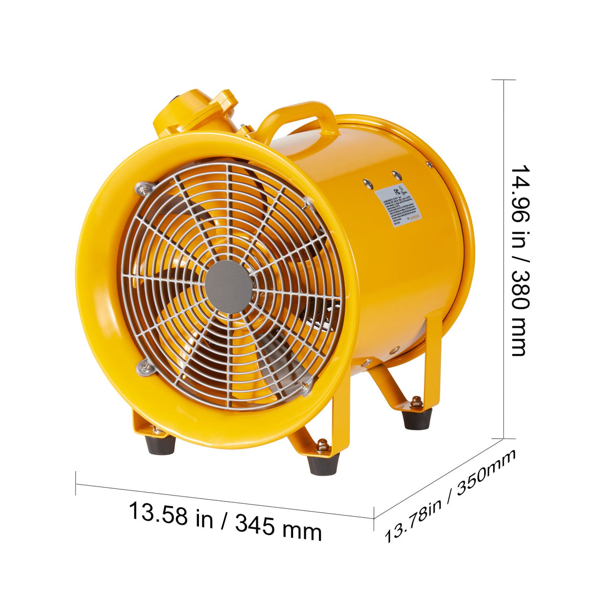 Portable Ventilator, 10" Heavy Duty Cylinder Fan, 350W
