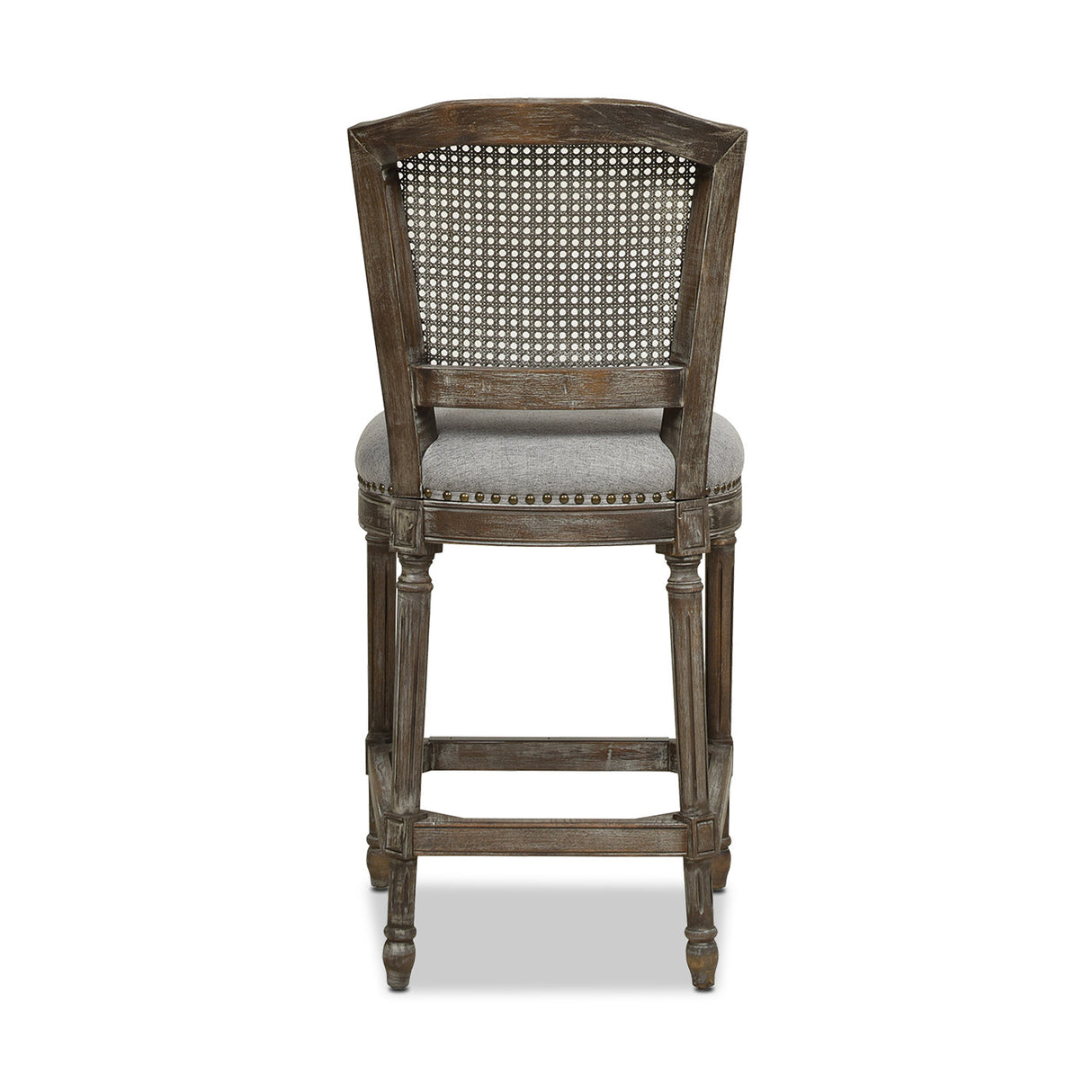 Triomphe Rattan Wicker High Back Armless Counter Bar Stool