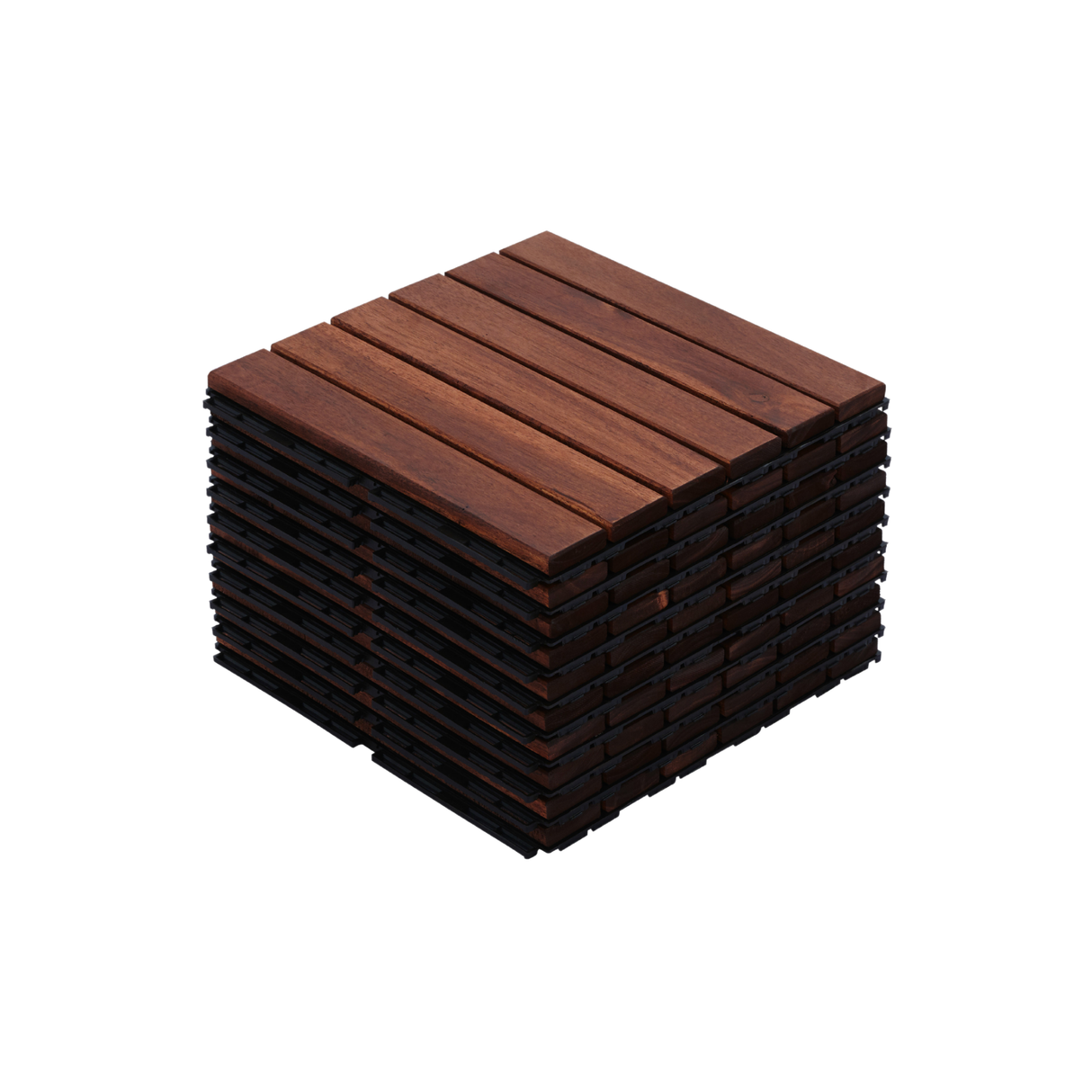 10 PCS Interlocking Acacia Hardwood Deck Tiles