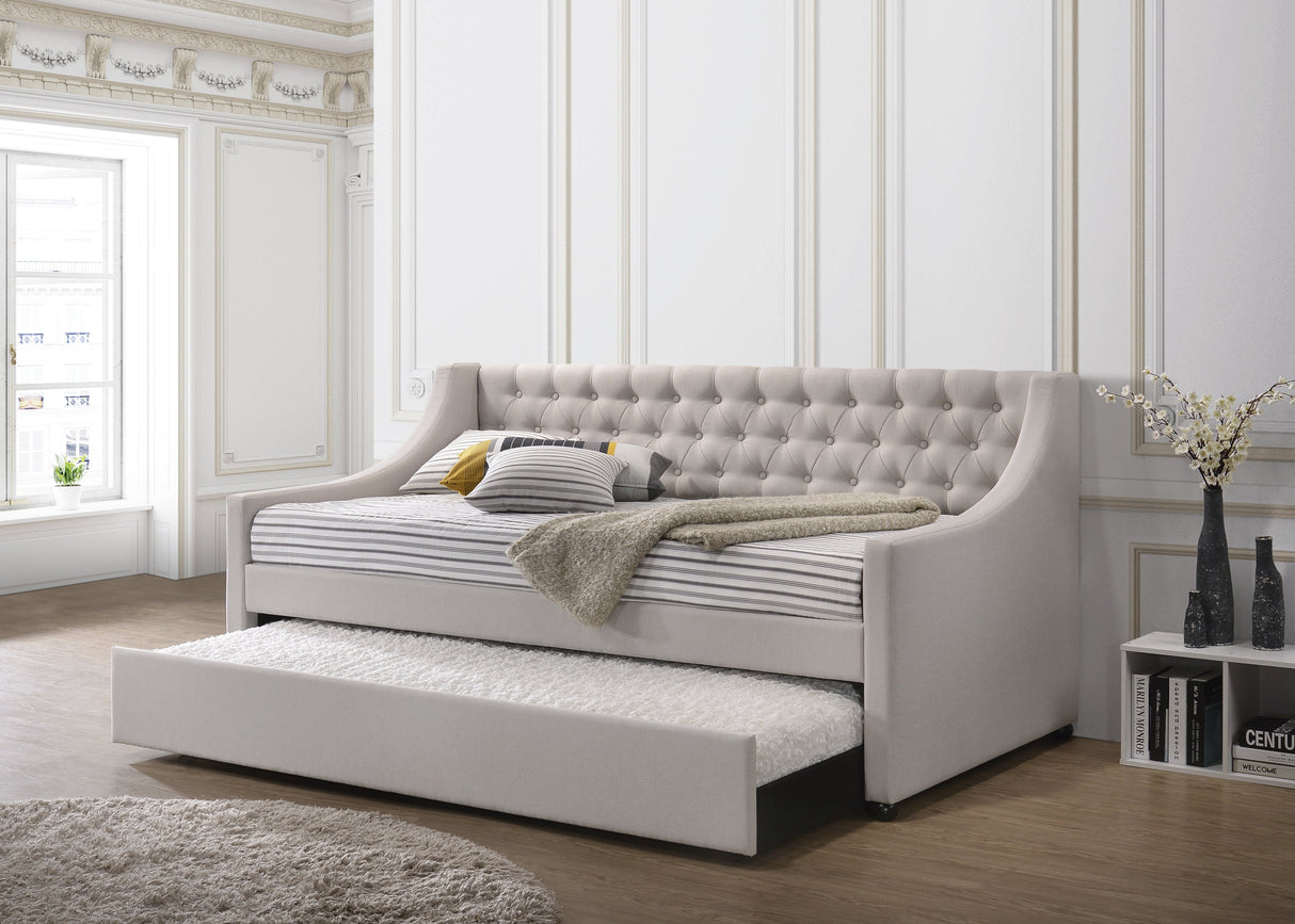 Lianna Fog Fabric Daybed with Trundle (Twin)