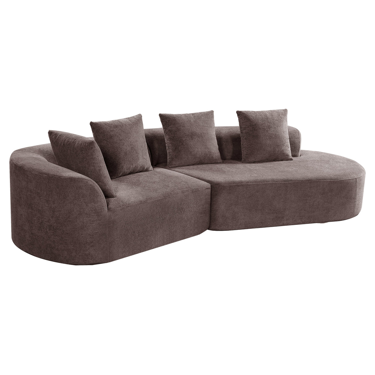 116" Modern Curved Sectional Sofa with High-Density Fully Compressed Sponge