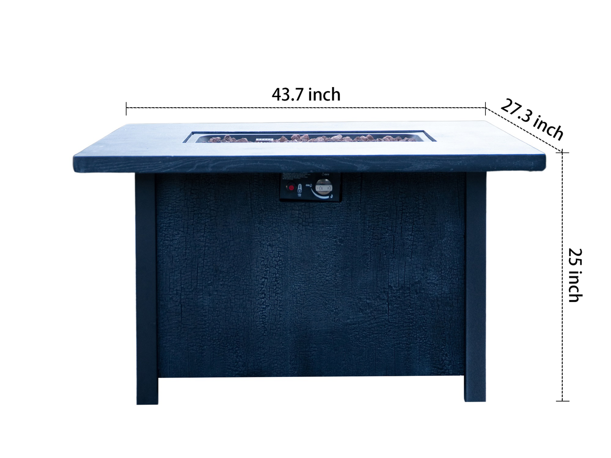 44"W x 25"H Outdoor Propane Fire Pit Table, 50,000 BTU