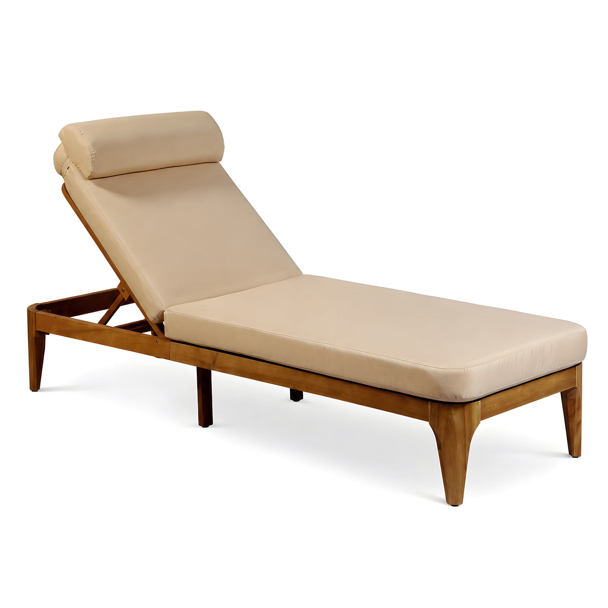 TOPMAX Acacia Wood Chaise Lounge