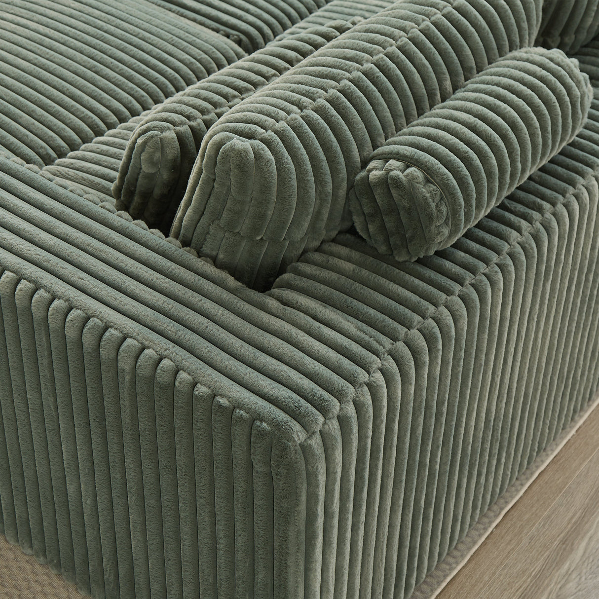 87' Oversized Sectional Lounge Chaise with Plush Corduroy Fabric