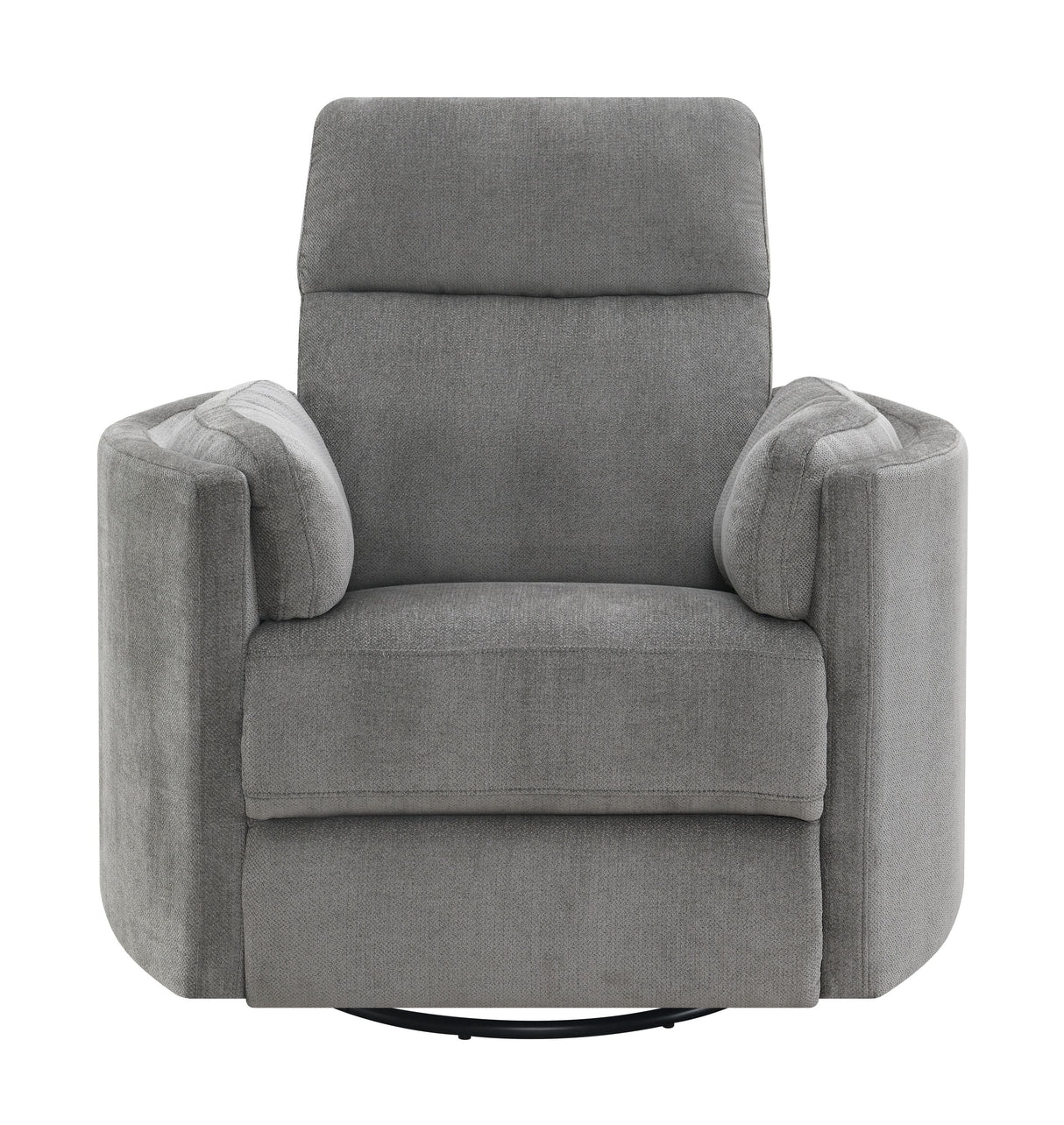 Sagen Charcoal Chenille Glider Recliner with Swivel