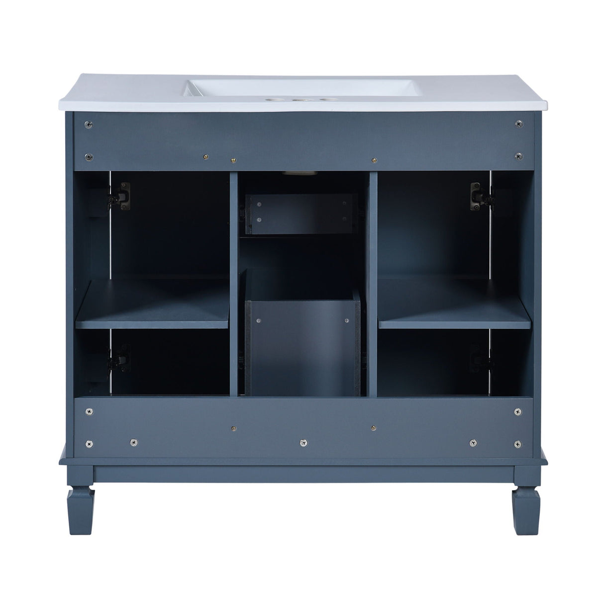 Bathroom Vanity With Top Sink, Mirror Cabinet, 2 Soft Closing Doors & 2 Drawers