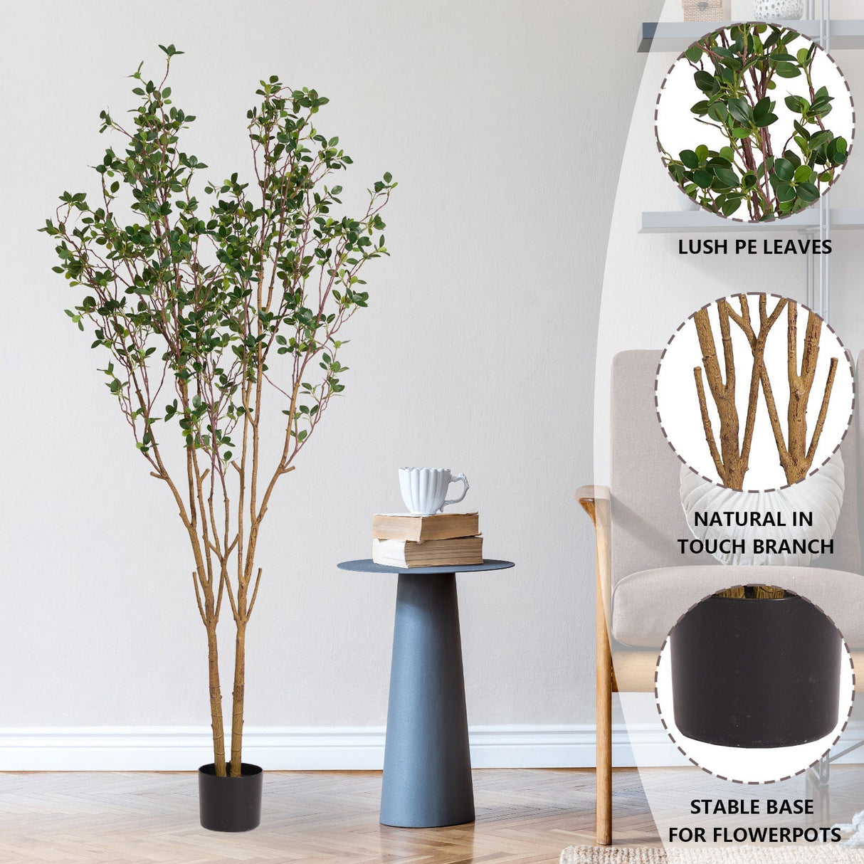 5.2FT Artificial Tree Graceful Evergreen Faux Plant