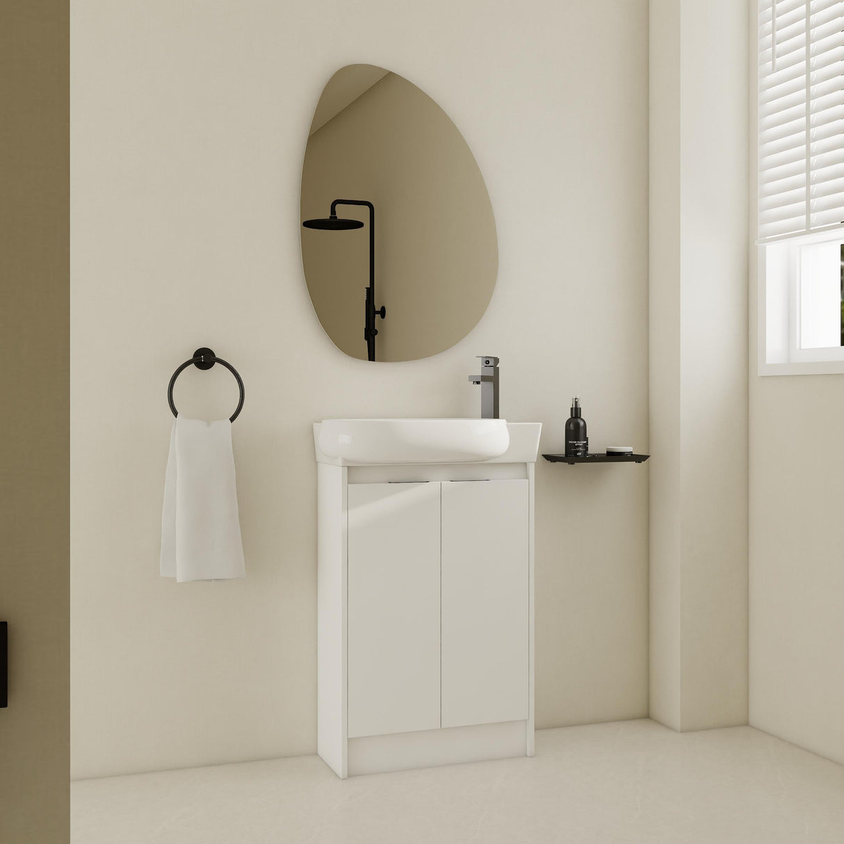 23" Freestanding Bathroom Vanity with Sink, Soft Close Doors