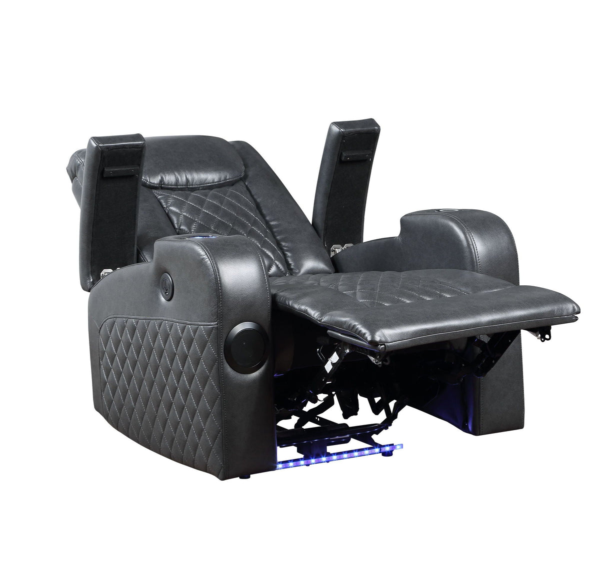 Alair Leather Aire Power Motion Recliner with Bluetooth and Wireless Charger - Dark Gray