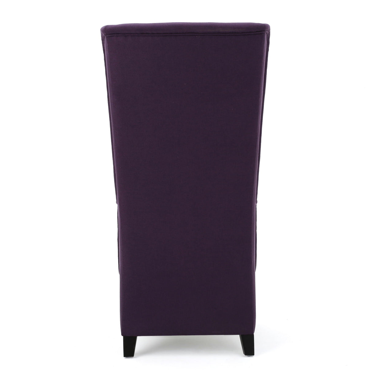 Fabric Dining Chair With High Back And Birch Wood Legs - Plum
