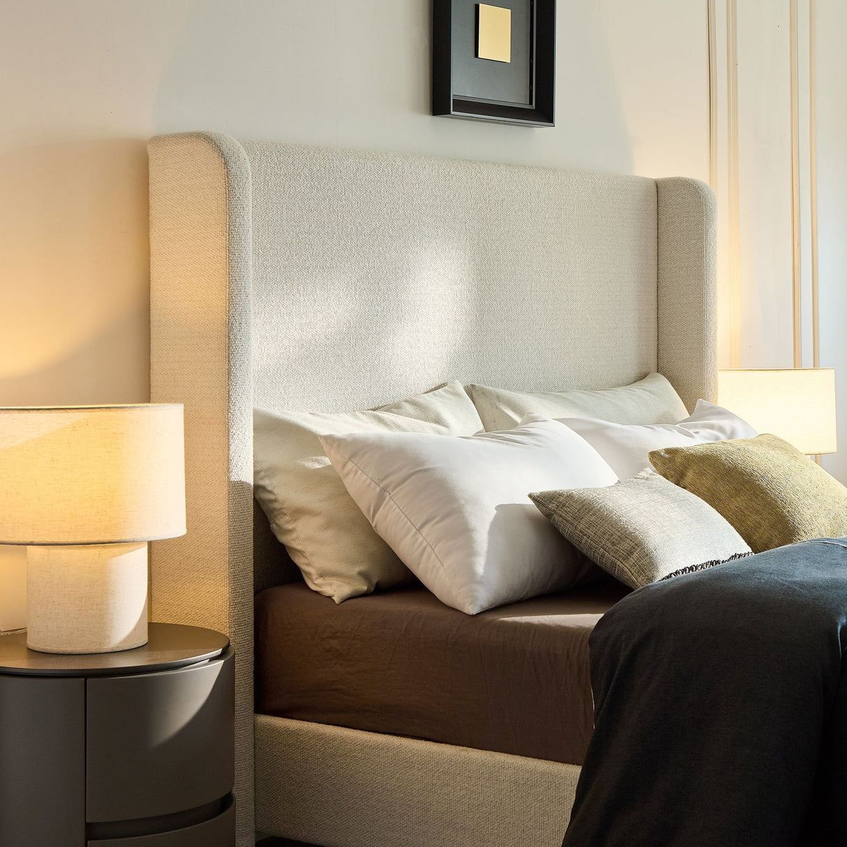 Harper Tall Headboard Upholstered Bed with Elegant Simplicity