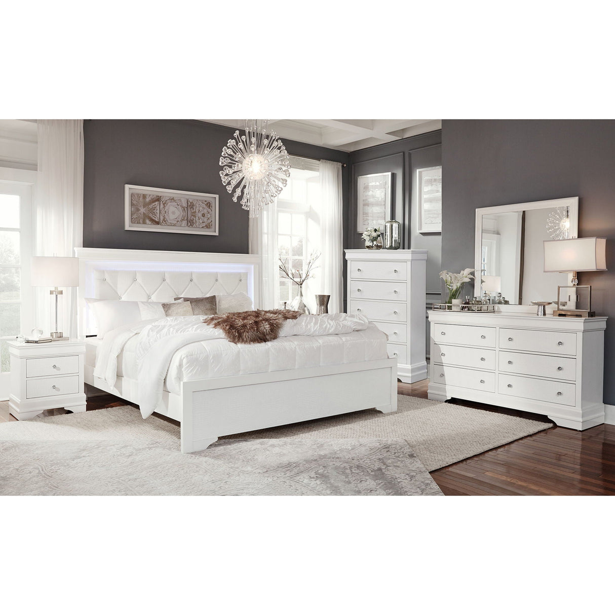 Shaker - Crocodile Metallic Nightstand
