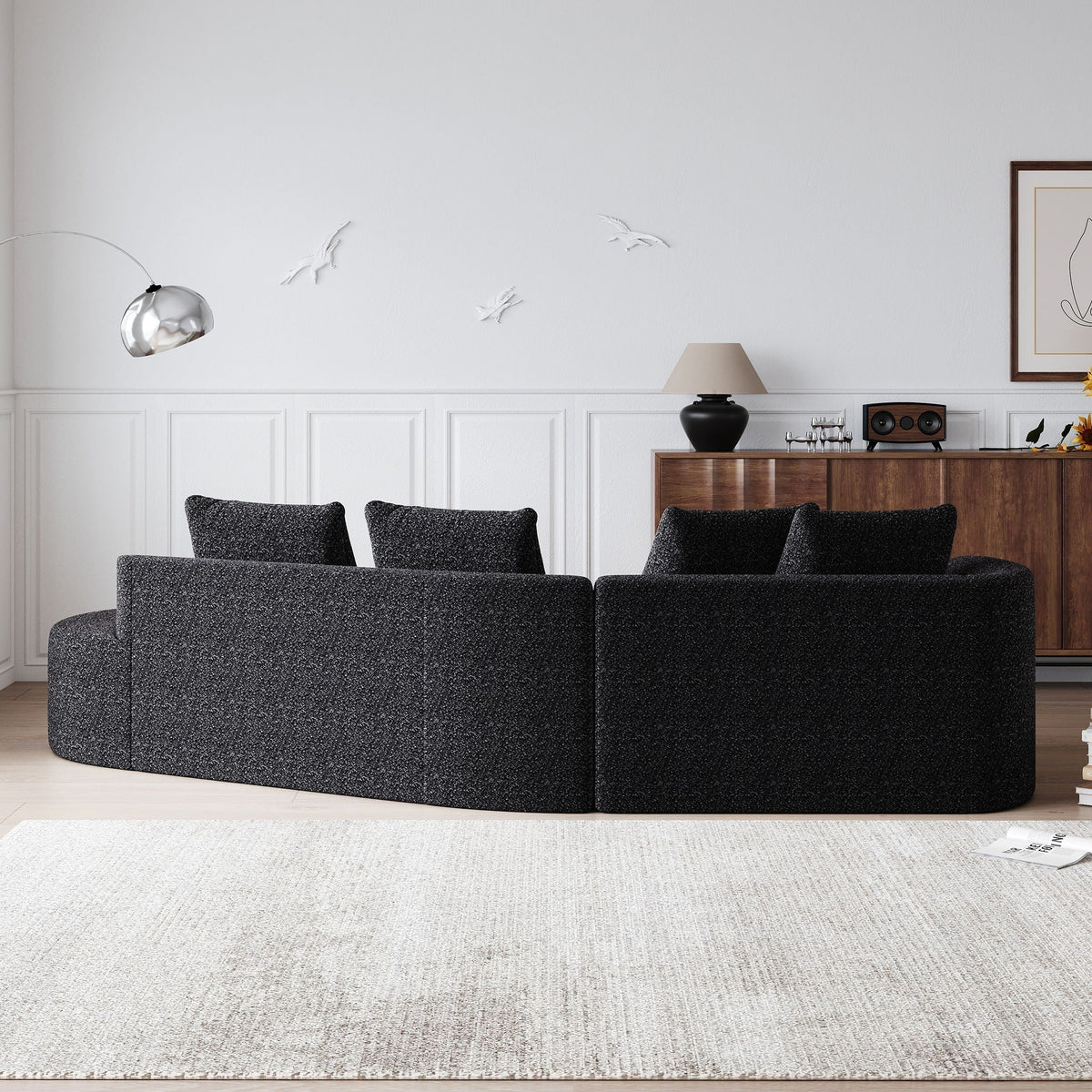Upholstered Oversized Sectional Sofa - 4 Seater