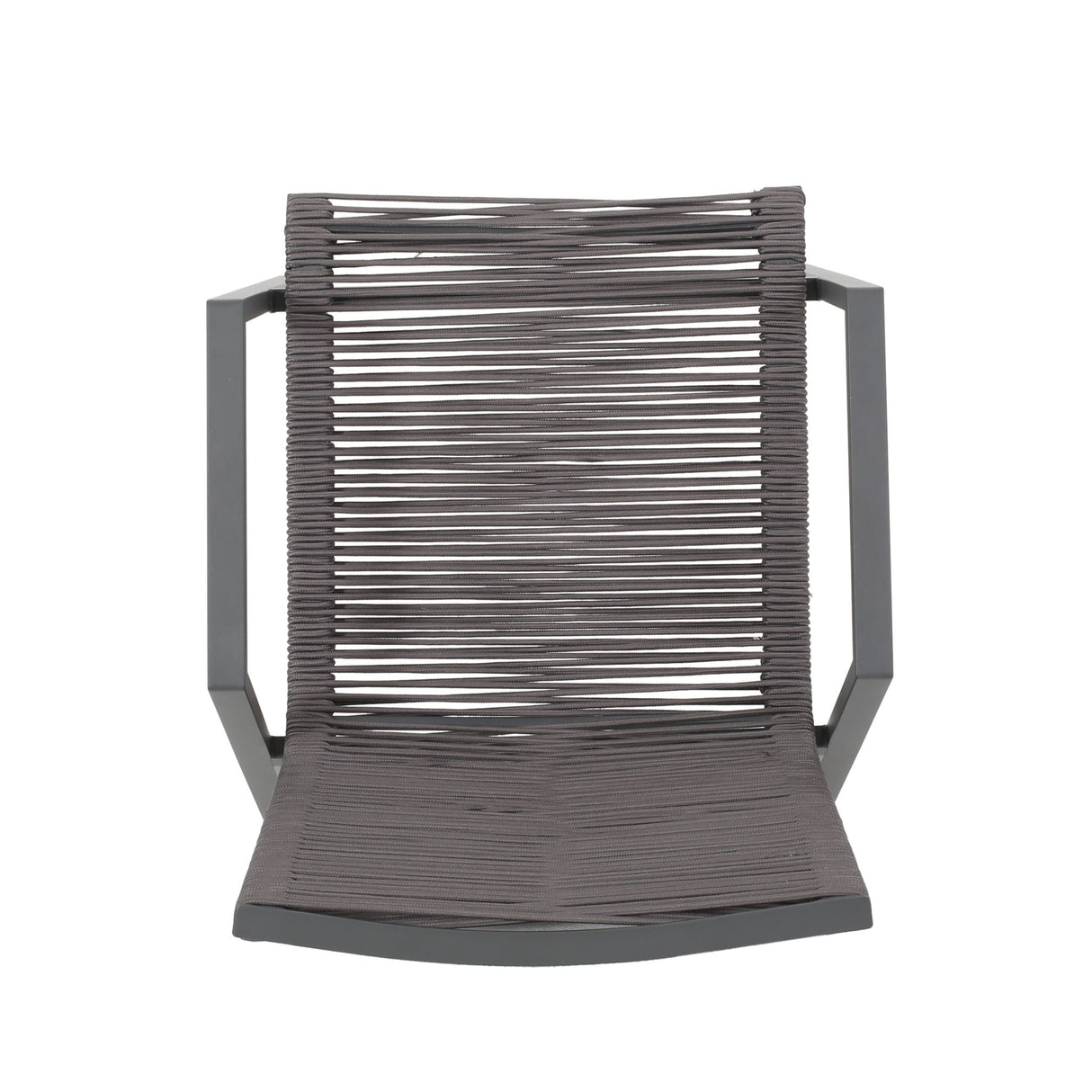 Outdoor Modern Aluminum Dining Chair Set With Rope Sea (Set of 2)