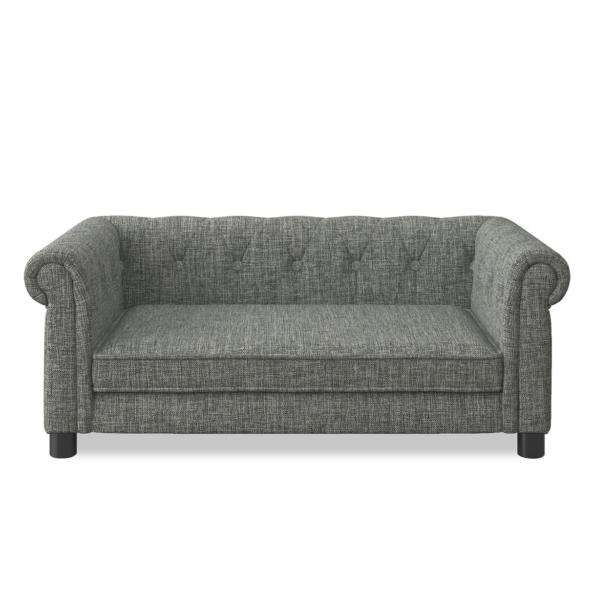 Modern Linen Fabric Light Grey Elevated Pet Bed