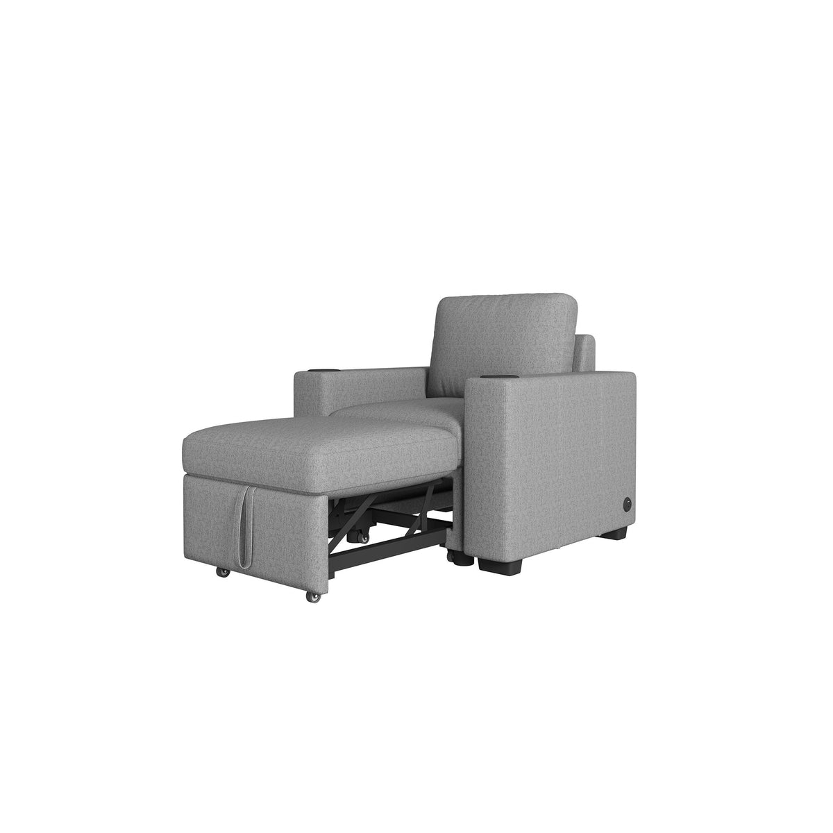 Single Pull Out Sofa Bed With USB Ports And Cup Holders