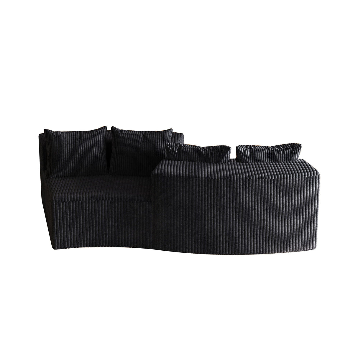 Curved Sectional Sofa With 4 Pillows, Modular Semi Circular Design