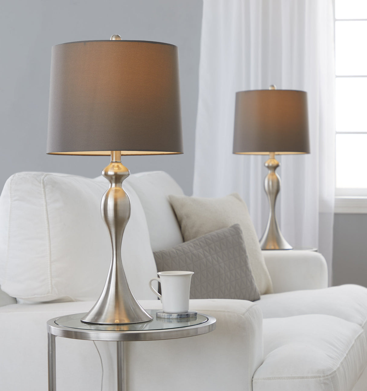 Ashland 27" Contemporary Metal Table Lamp Set of 2