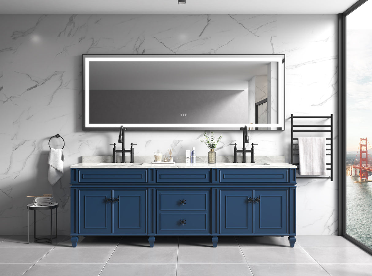 96 x 36 Inch LED Bathroom Mirror with Aluminum Frame