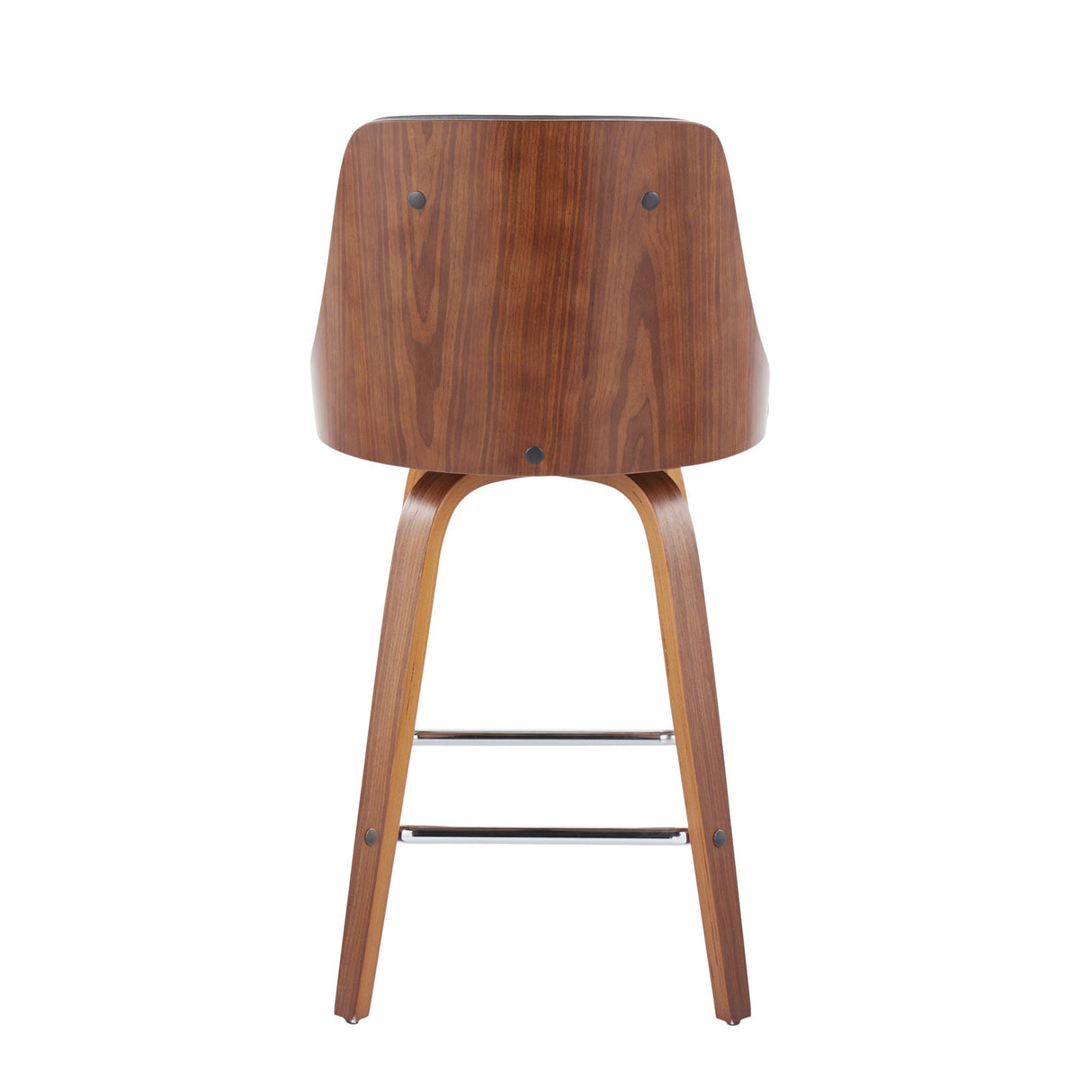 Gianna - Mid Century Modern Fixed Height Counter Stool With Swivel With Square Footrest (Set of 2)