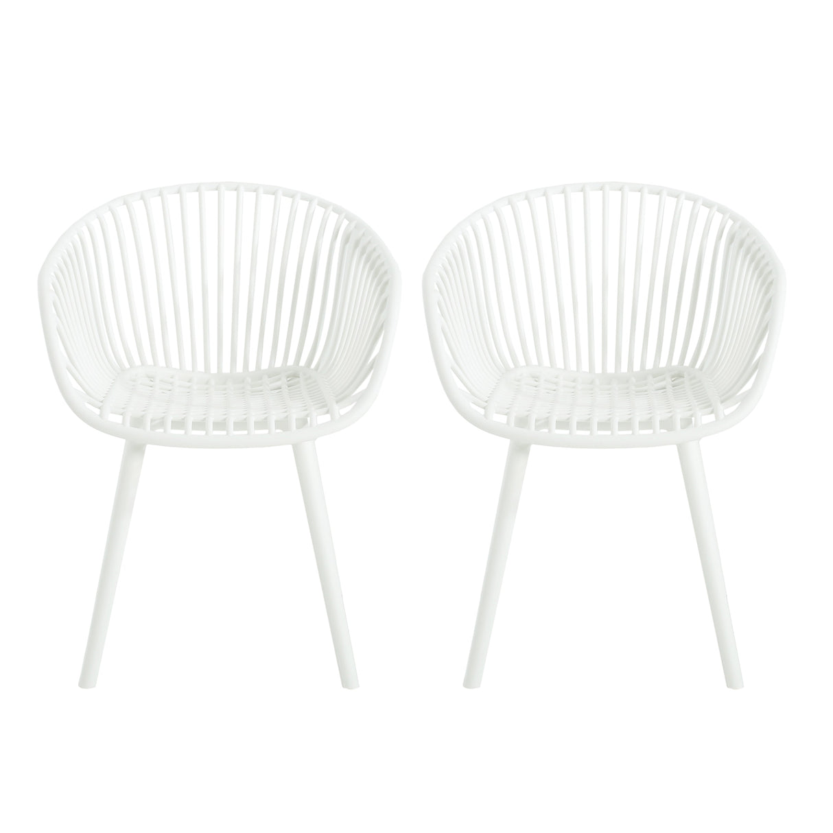 Modern Mykonos Outdoor Dining Chairs Set of 2