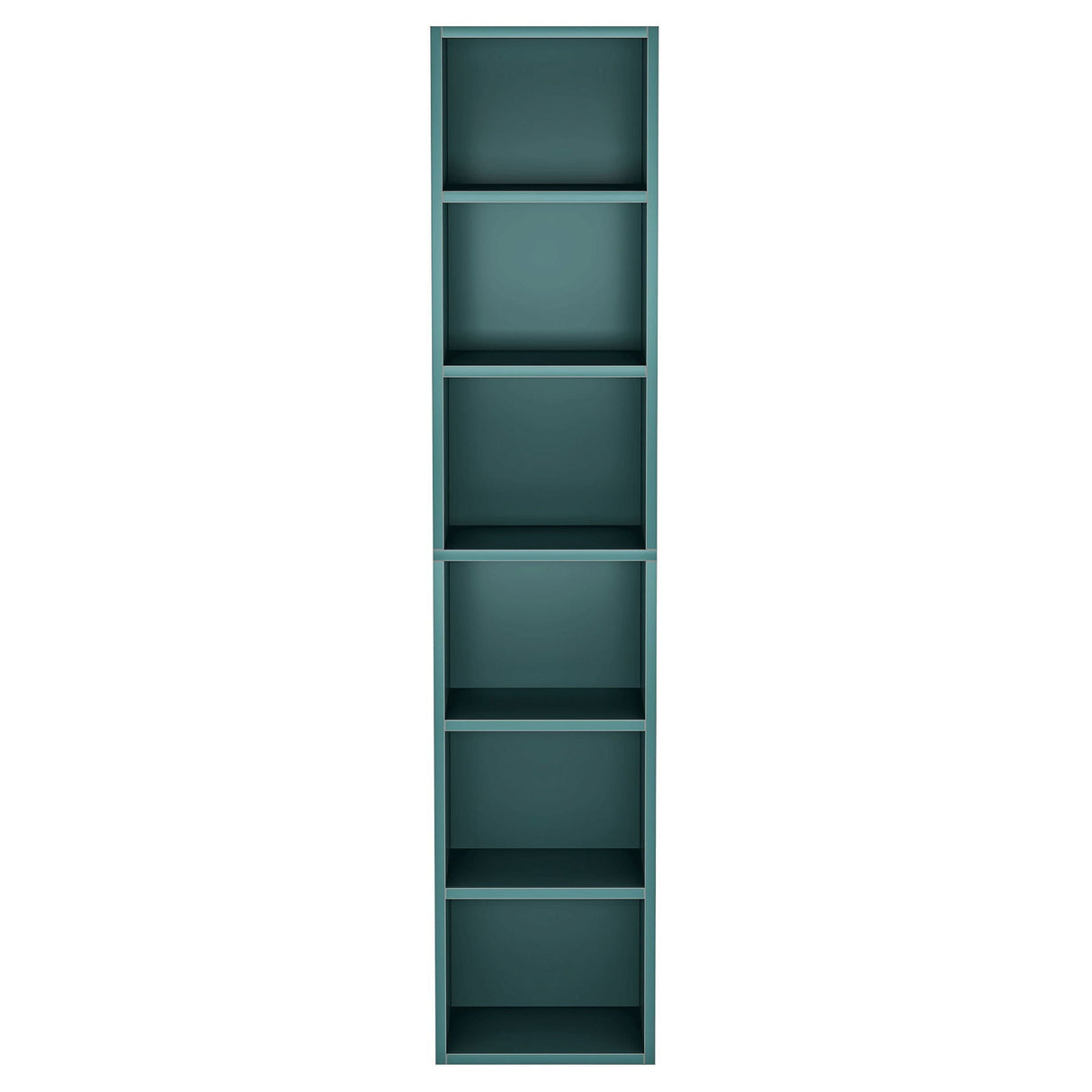 6 Tier Narrow Corner Cube Bookcase Storage, Freestanding Shelf With Open Cubes For Living Room