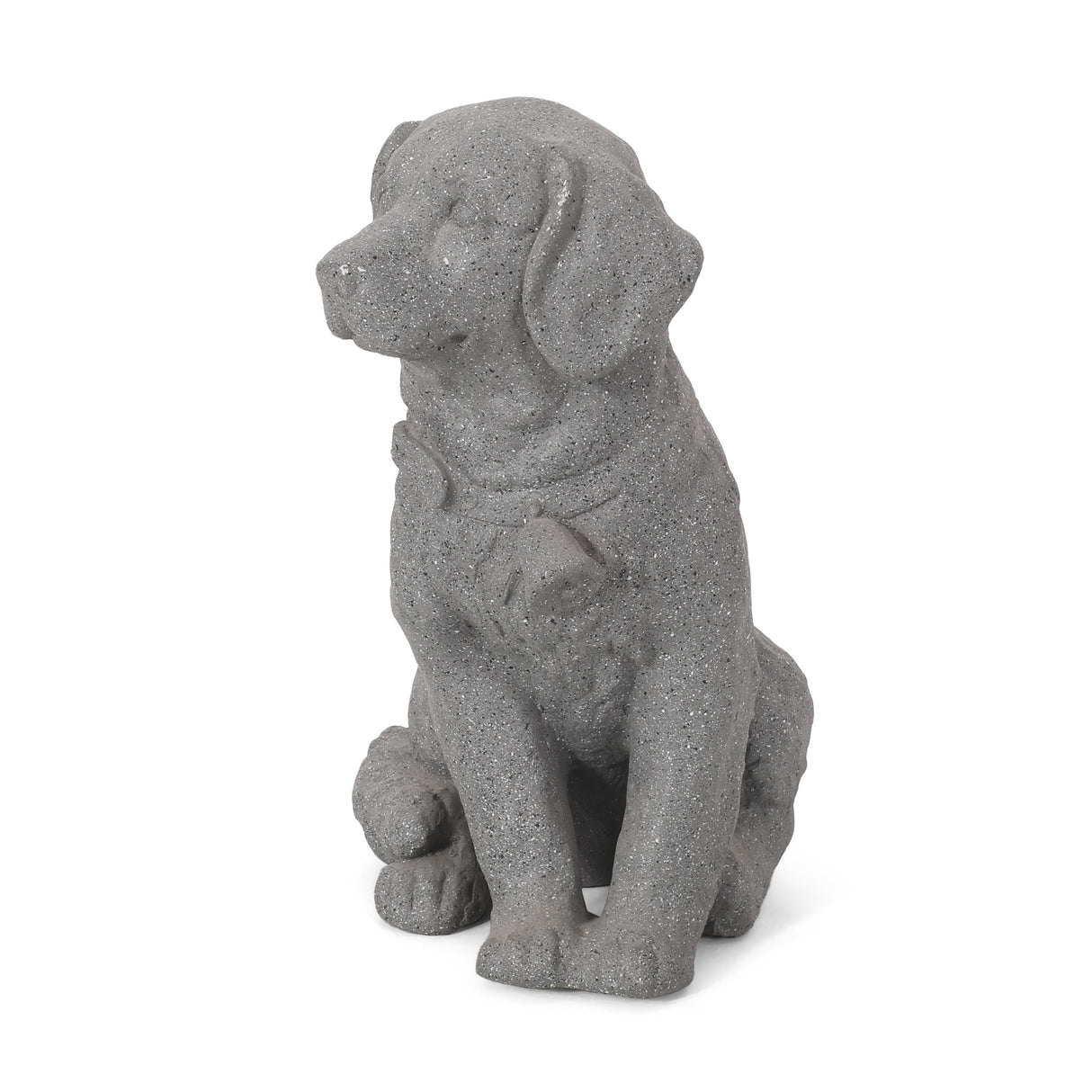 MGO Dog Statue, Outdoor Stone Gray, No Assembly Required
