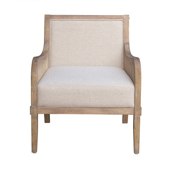 Upholstered Accent Chair with Removable Back Cushion and Curved Arms