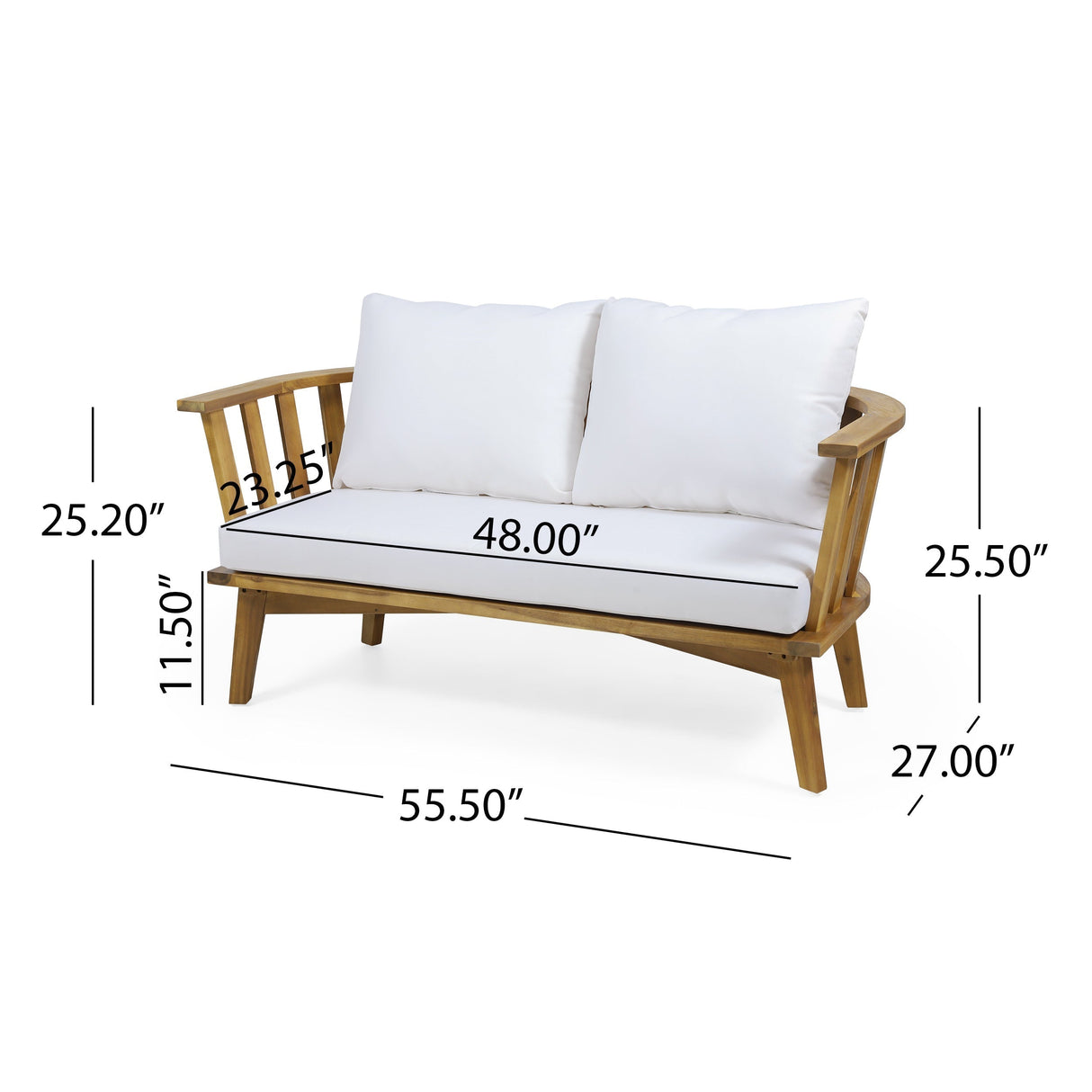4-Pieces Acacia Wood Patio Furniture Set