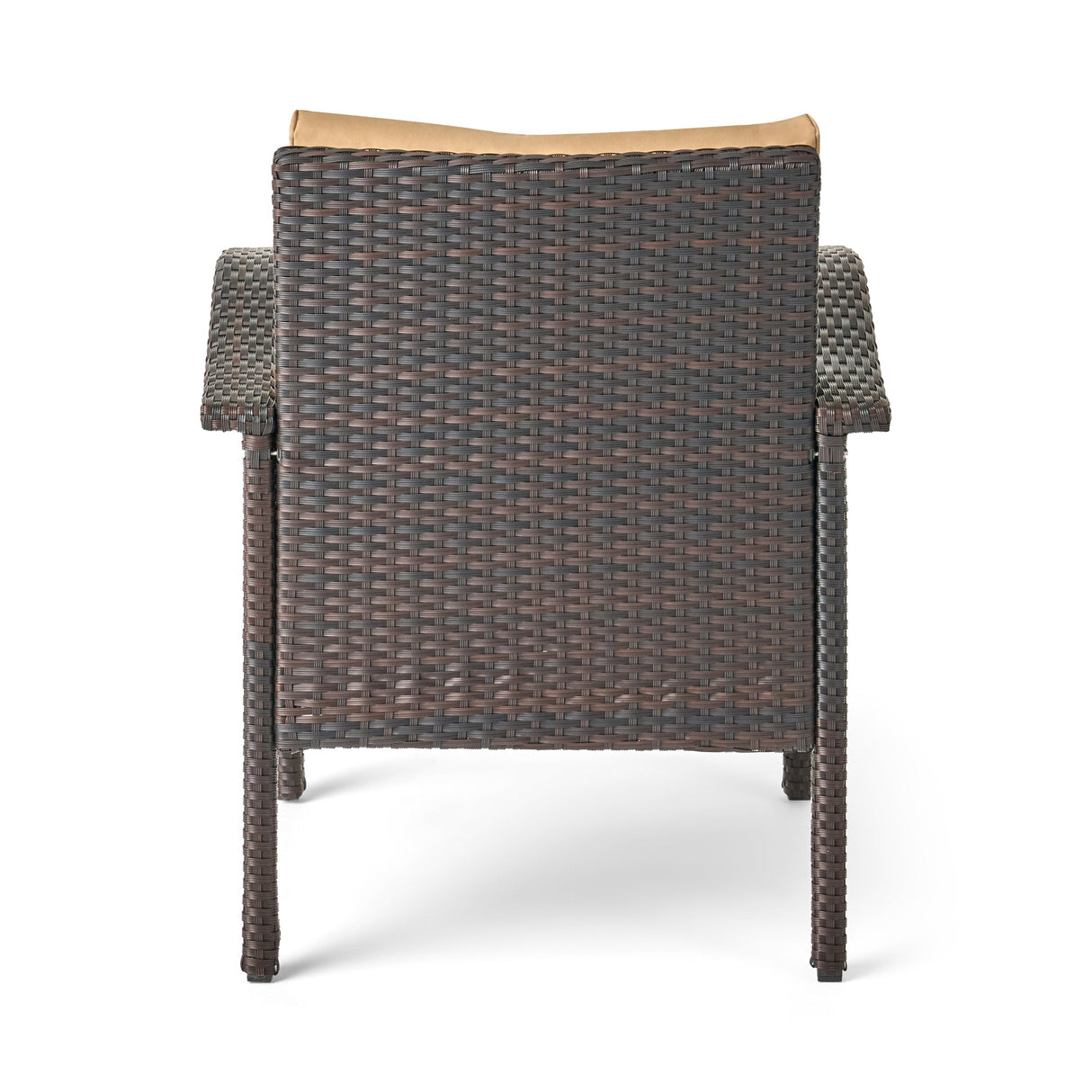 HONOLULU Brown Club Chair Set of 2 with Weather-Resistant Wicker Finish and Cushions