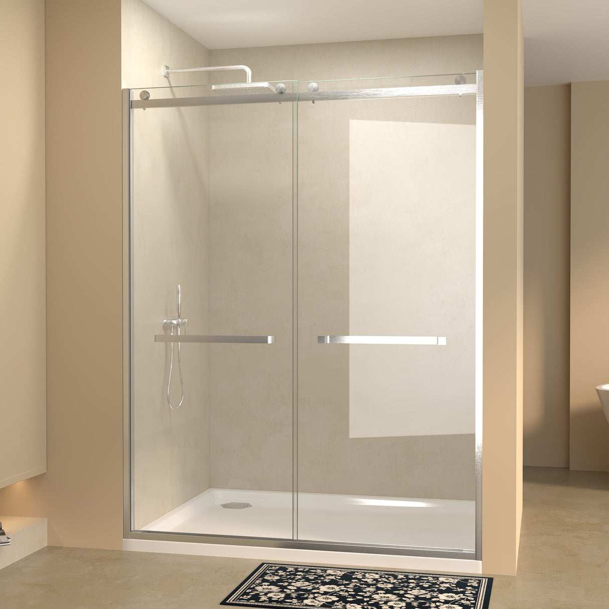 56-60 in.W x 76 in.H Semi-Frameless Sliding Shower Door