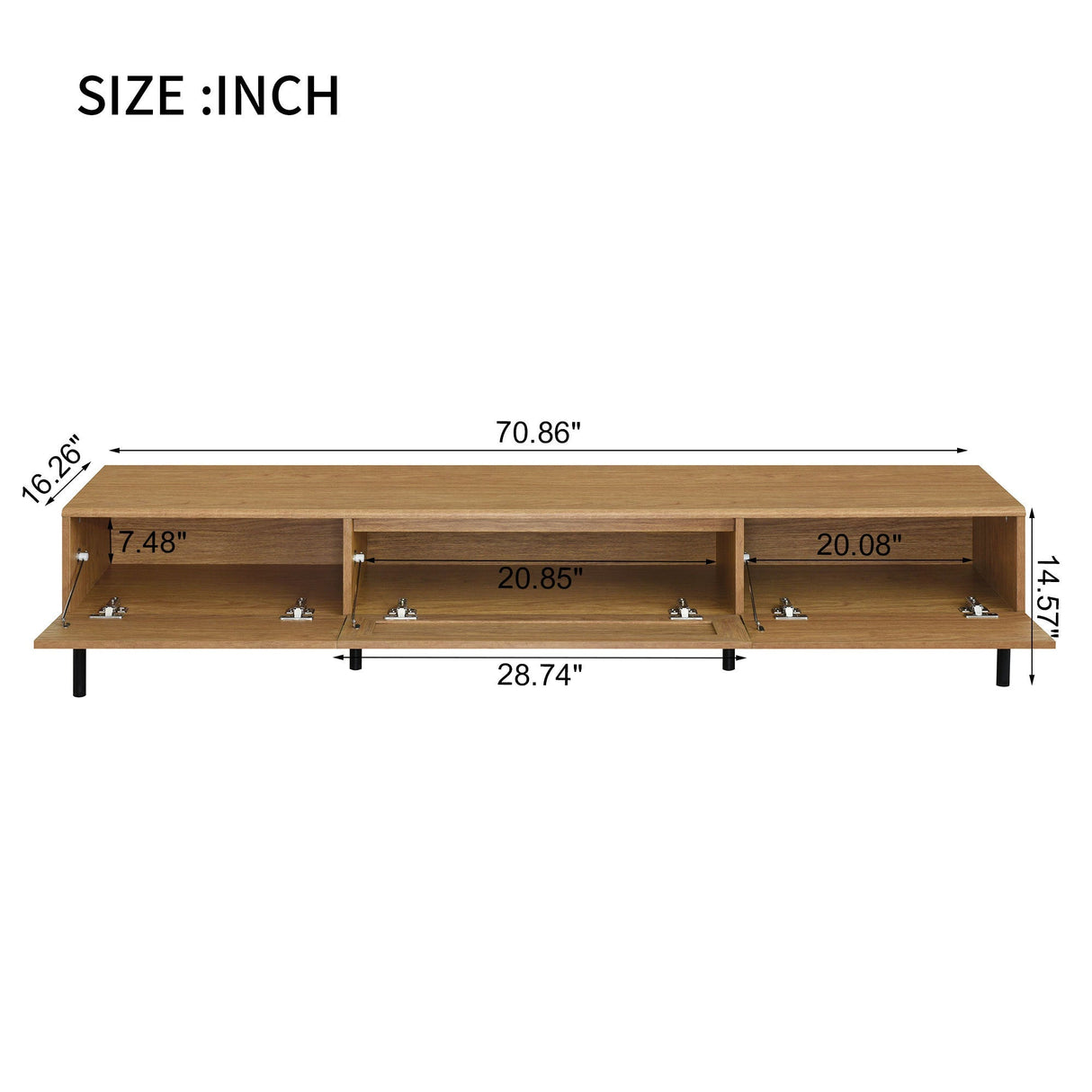 Boho TV Stand for TVs Up to 80" with Rattan Decoration and Metal Legs