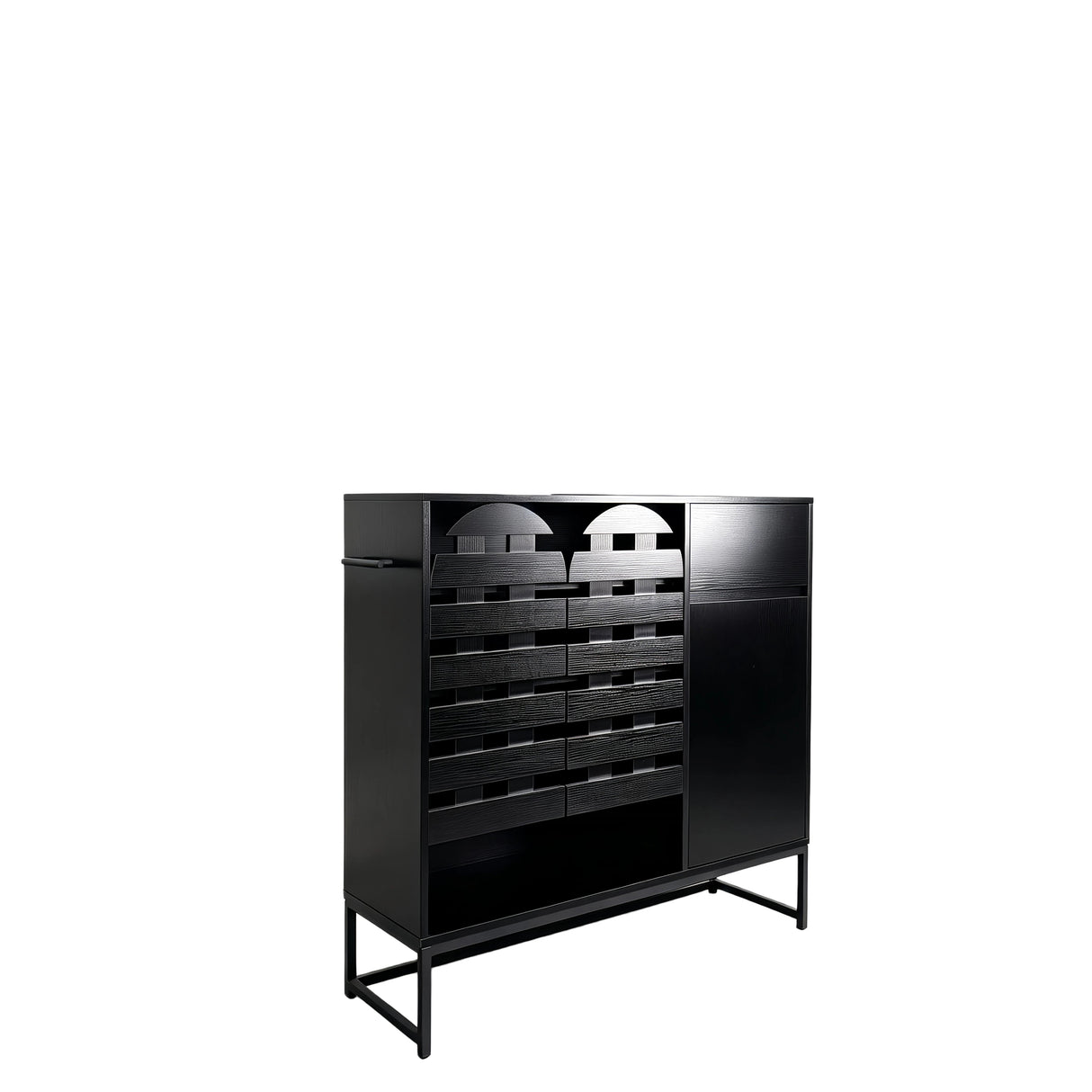 Buffet Cabinet with Storage and Woven Doors