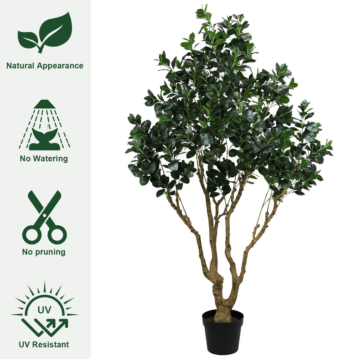 7.2FT Tall Artificial Silk Tree Large Faux Greenery Plant