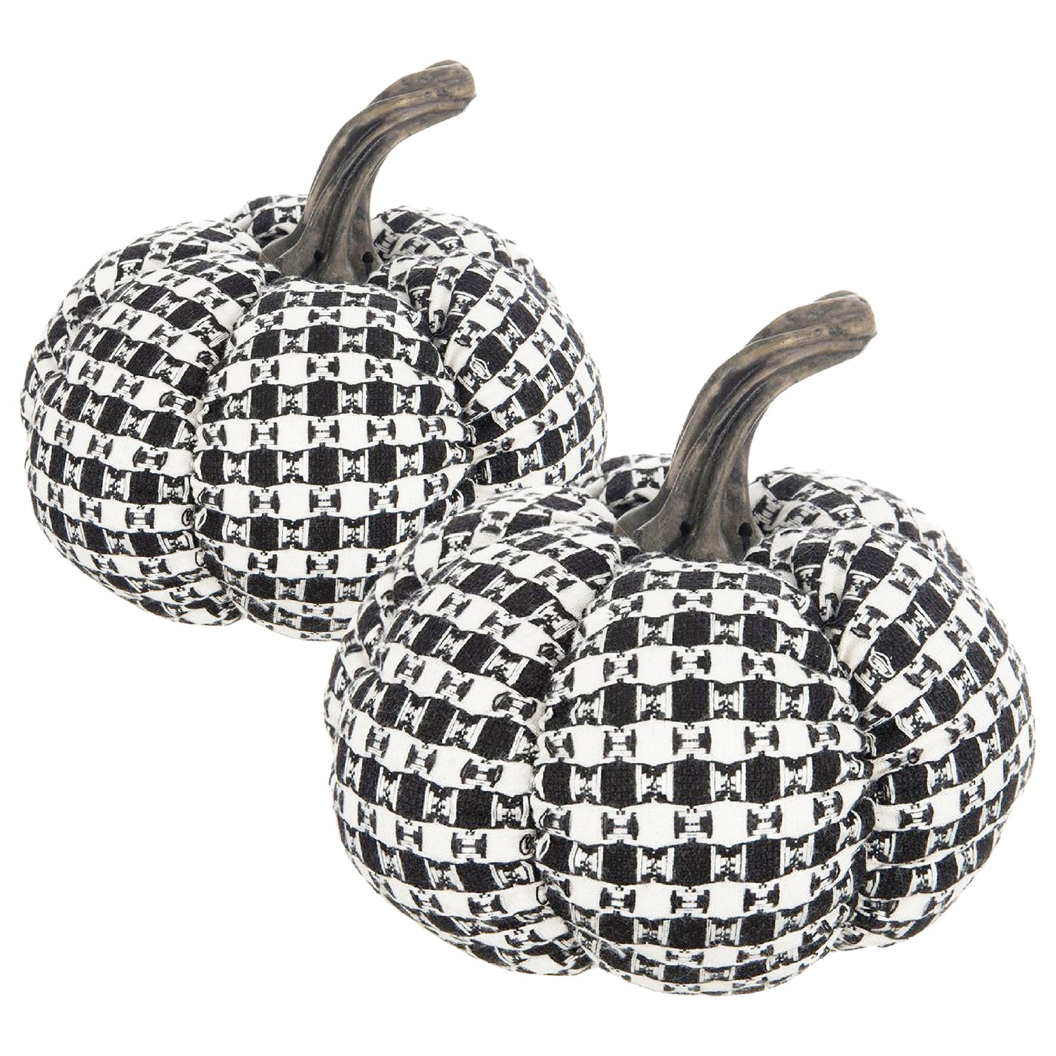 Set of Two Farmhouse Plaid Fabric Pumpkins by Bruce
